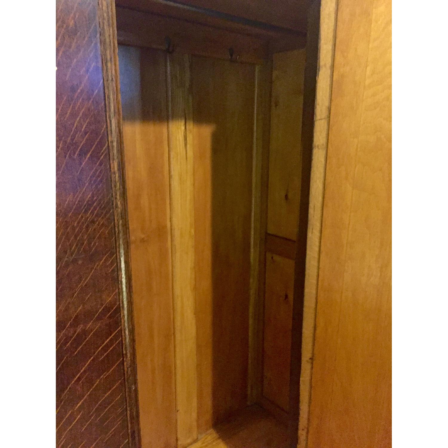 Antique Art Deco Oak Armoire - image-13