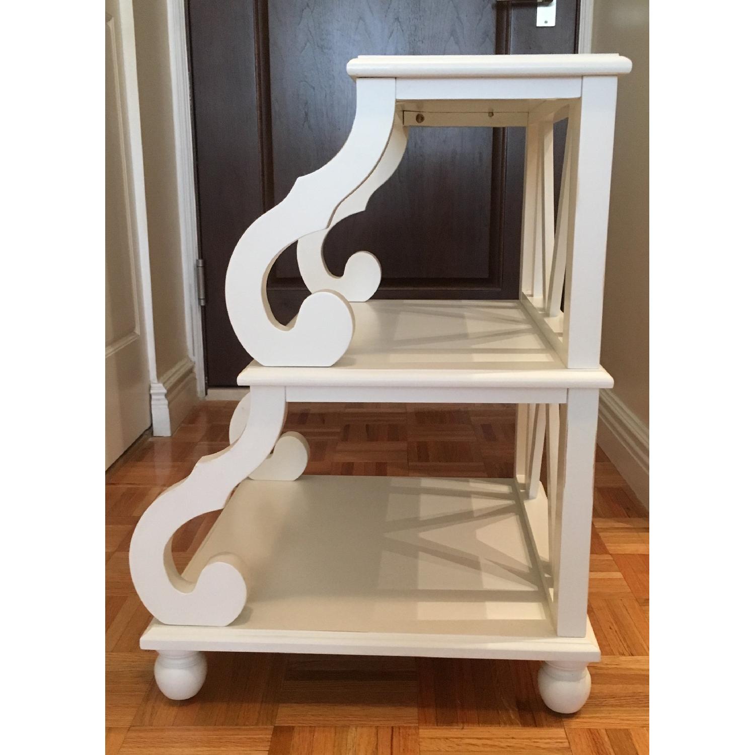 Ballard Designs Shelf Side Table in Distressed White AptDeco
