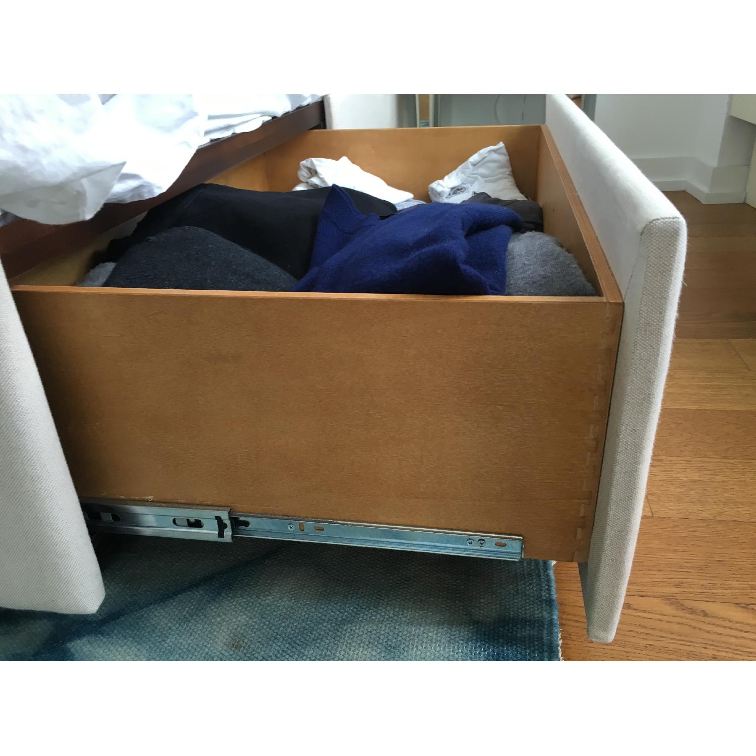 Pottery Barn Upholstered Queen Bed w/ Storage & Headboard - image-7