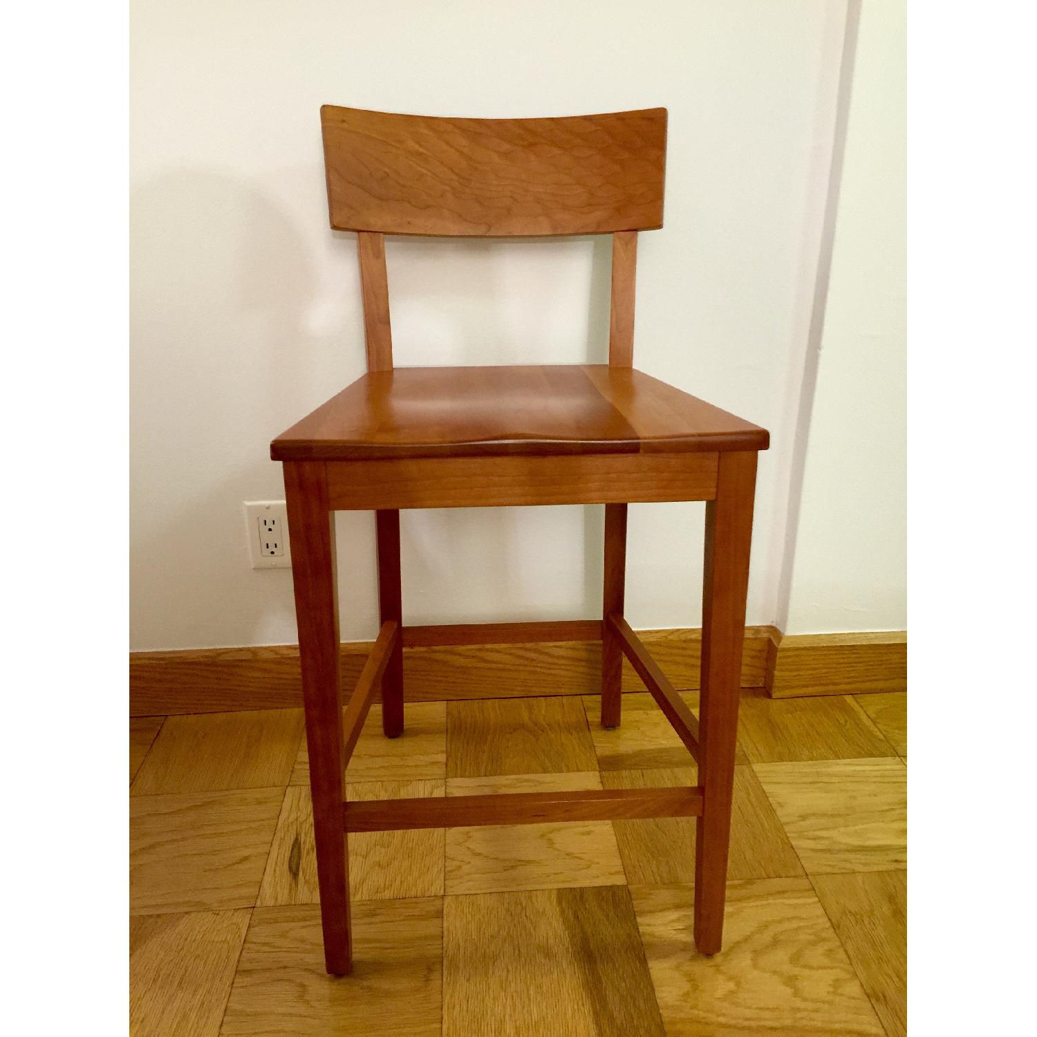Room & Board Cherry Counter Stool w/ Wood Seat - image-1