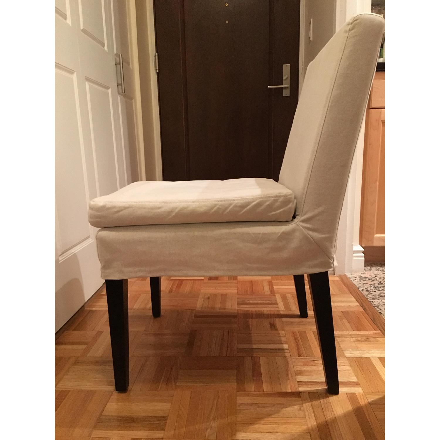 West Elm Side Chair w/ Beige Slipcover - image-1