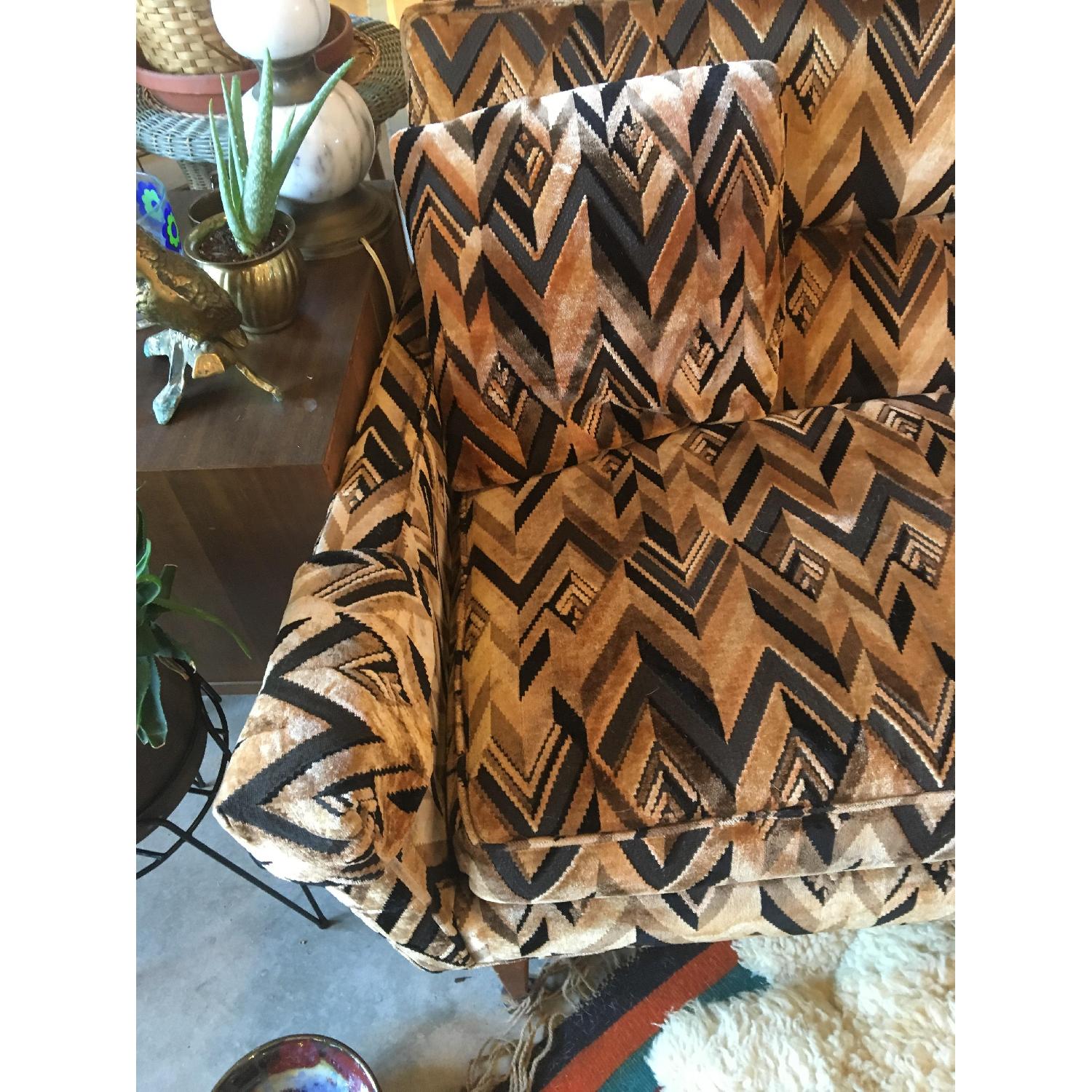 Mid-Century Velvet Chevron Loveseat - image-2
