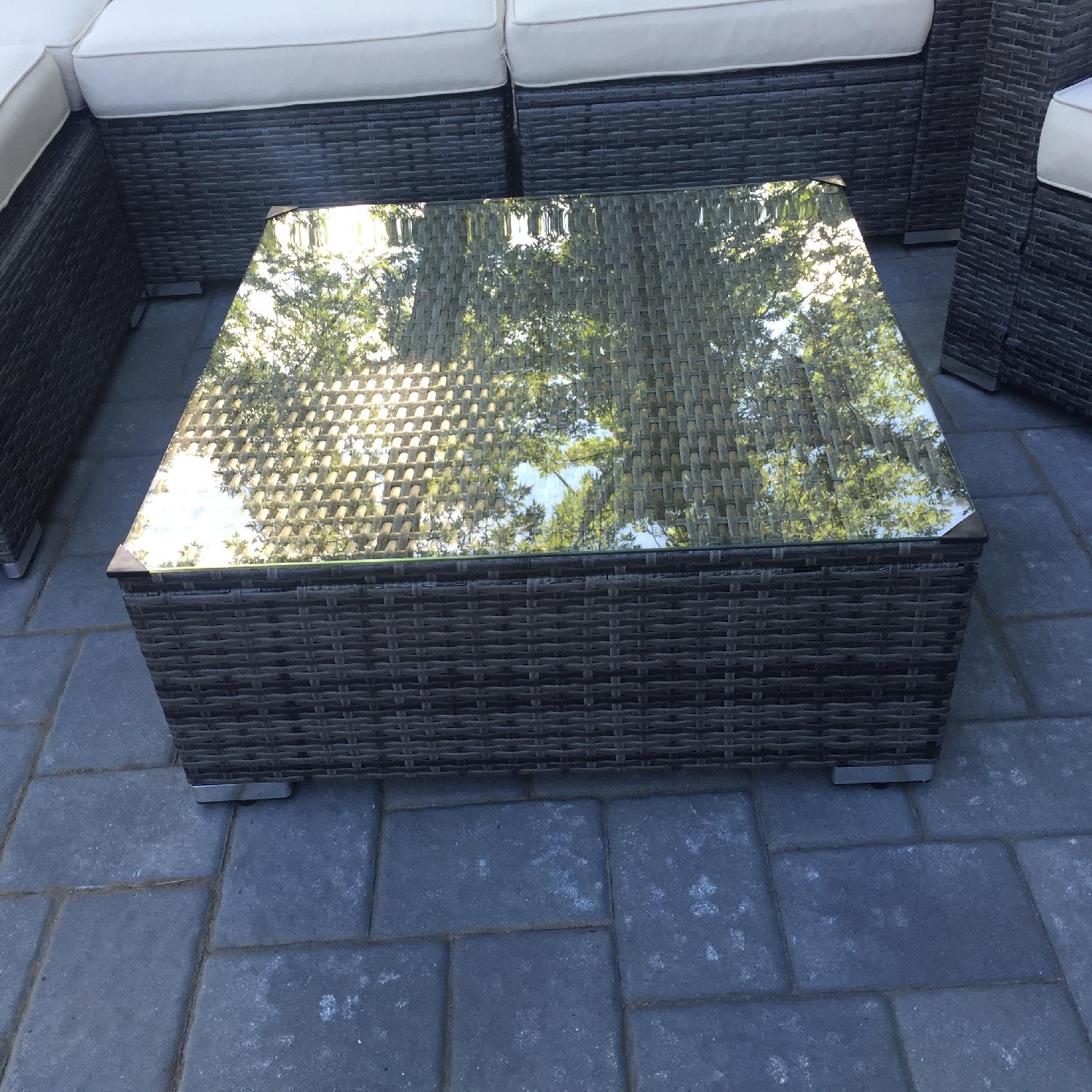 Sears Outdoor Patio Sectional Sofa + Armchair + Coffee Table - image-4