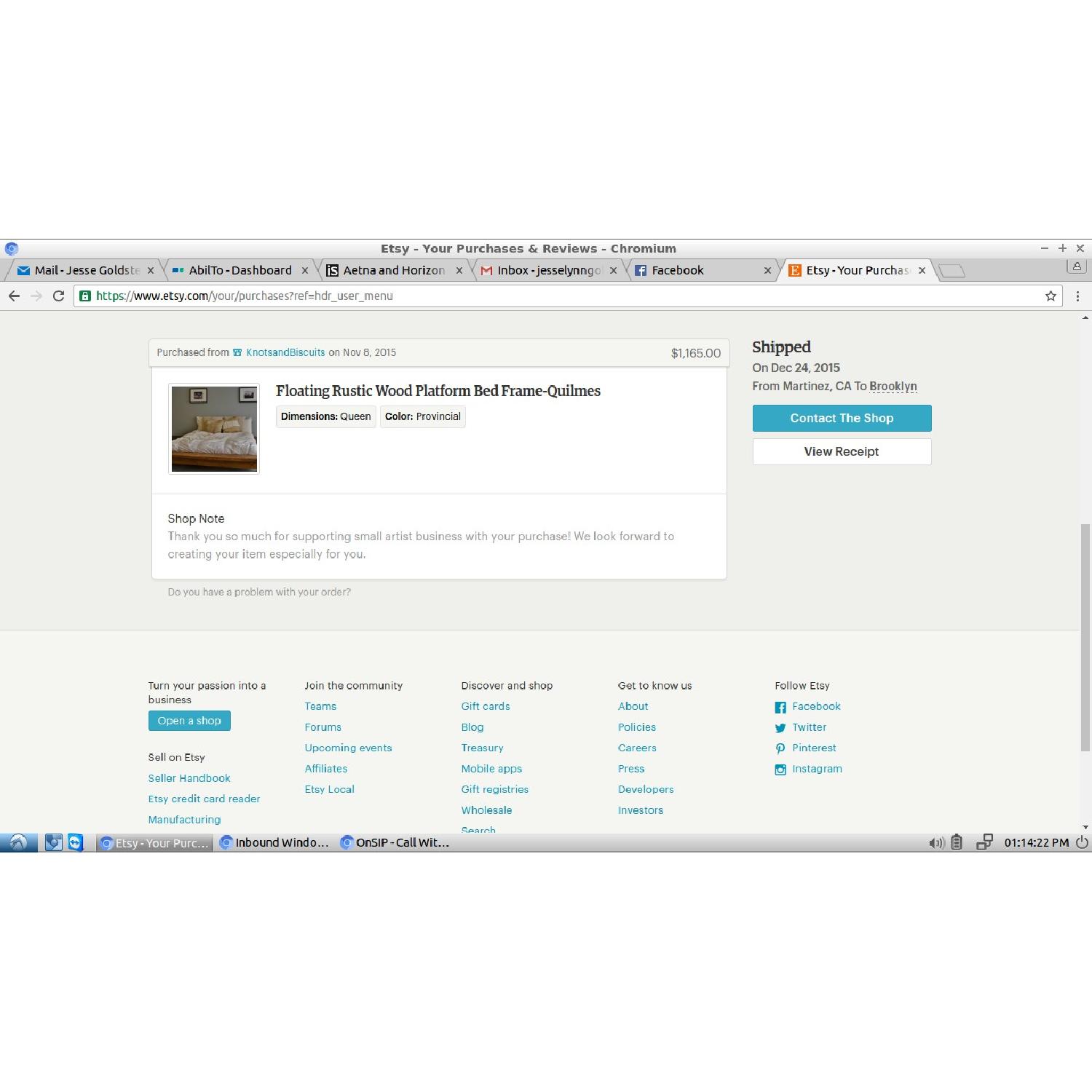 Queen Floating Wood Rustic Platform Bed Frame - image-3