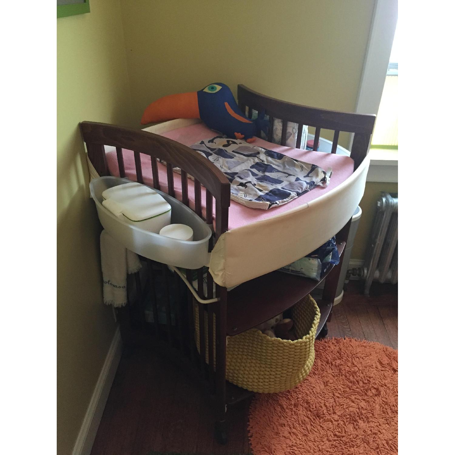 stokke changing table walnut