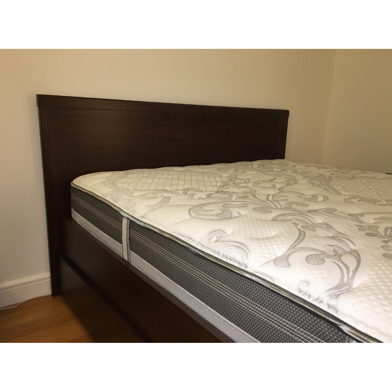 Ikea Brusali Full Size Bed Frame w/ 4 Storage Boxes & Slatted Bed Base AptDeco