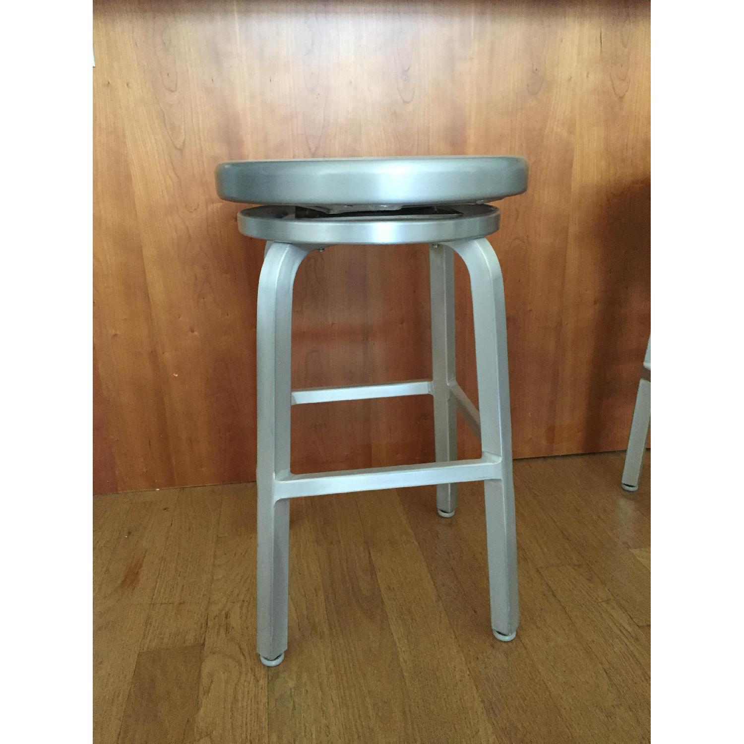 Crate & Barrel Aluminum Spin Counter Bar Stool - image-2