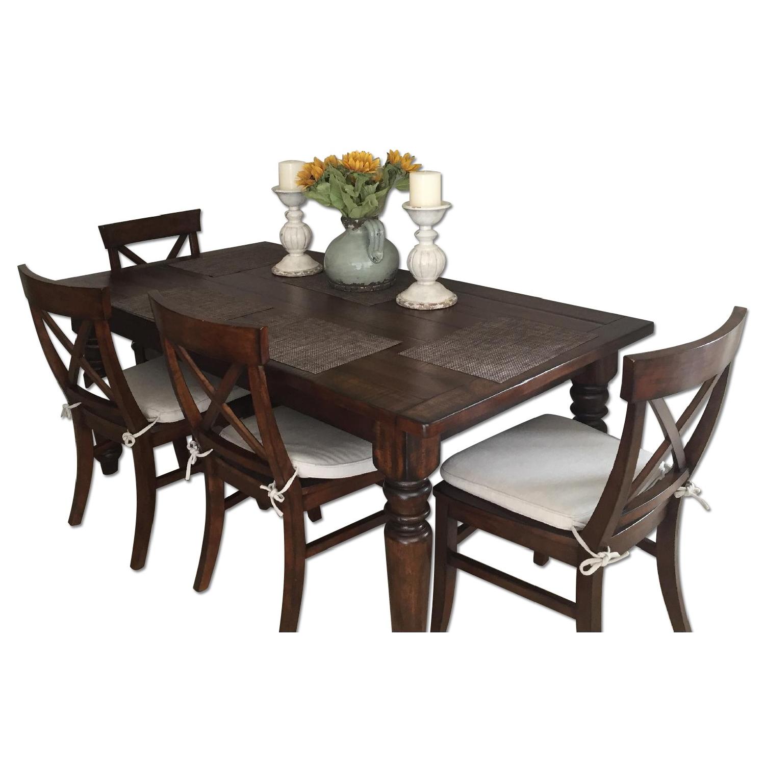 Pottery Barn Sumner Extending Dining Table w/ 4 Chairs - image-0