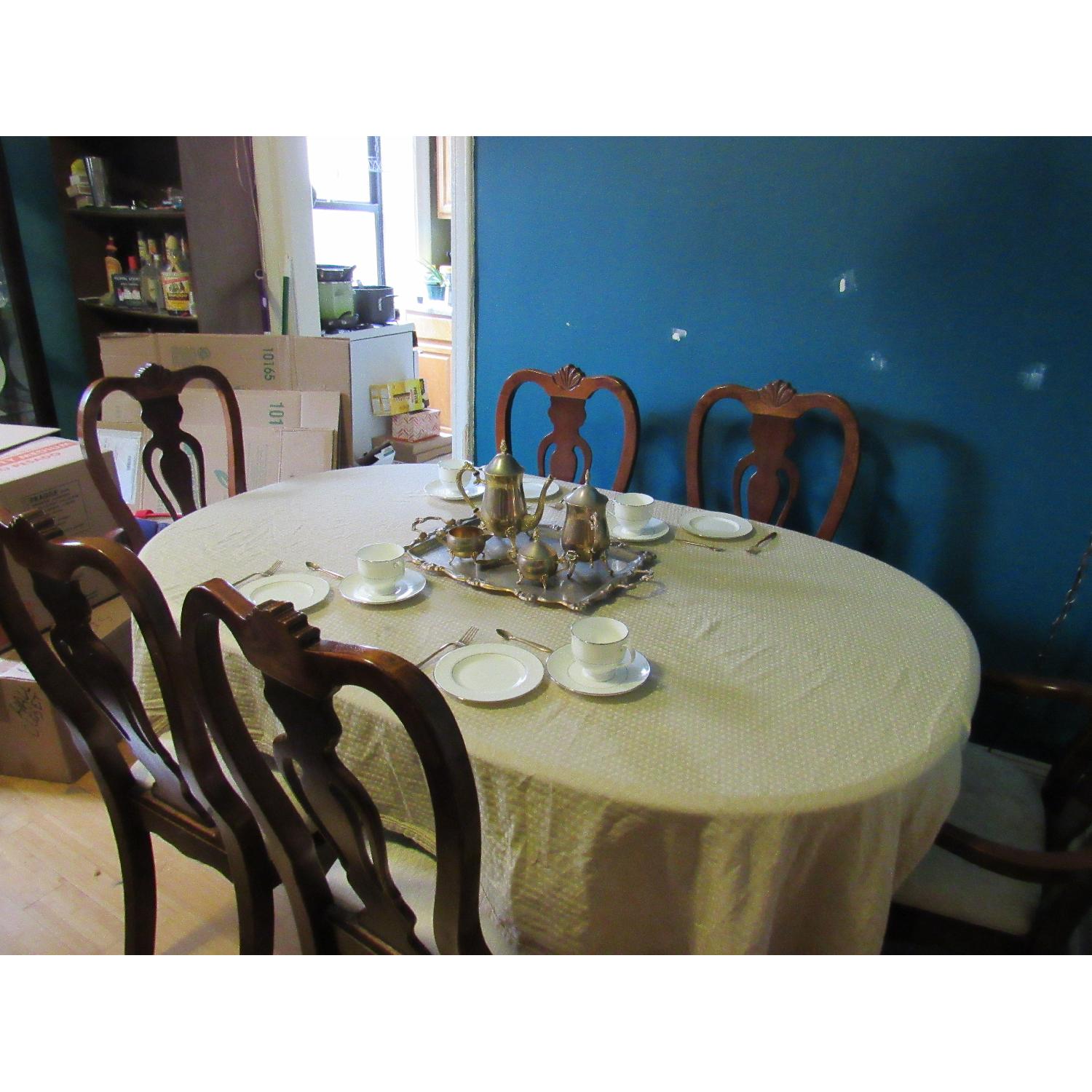 Wooden Dining Room Table w/ 6 Chairs - image-2