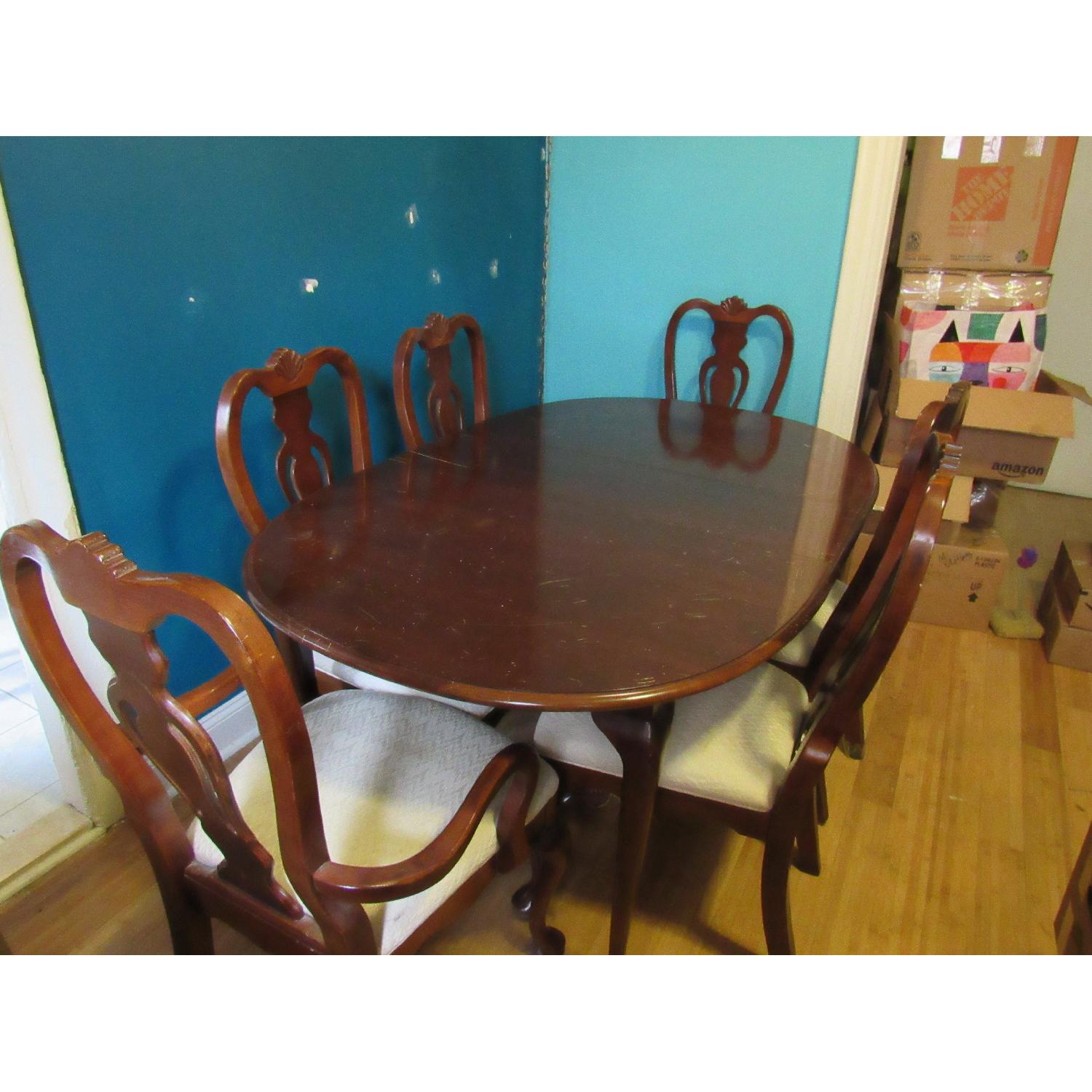 Wooden Dining Room Table w/ 6 Chairs - image-3