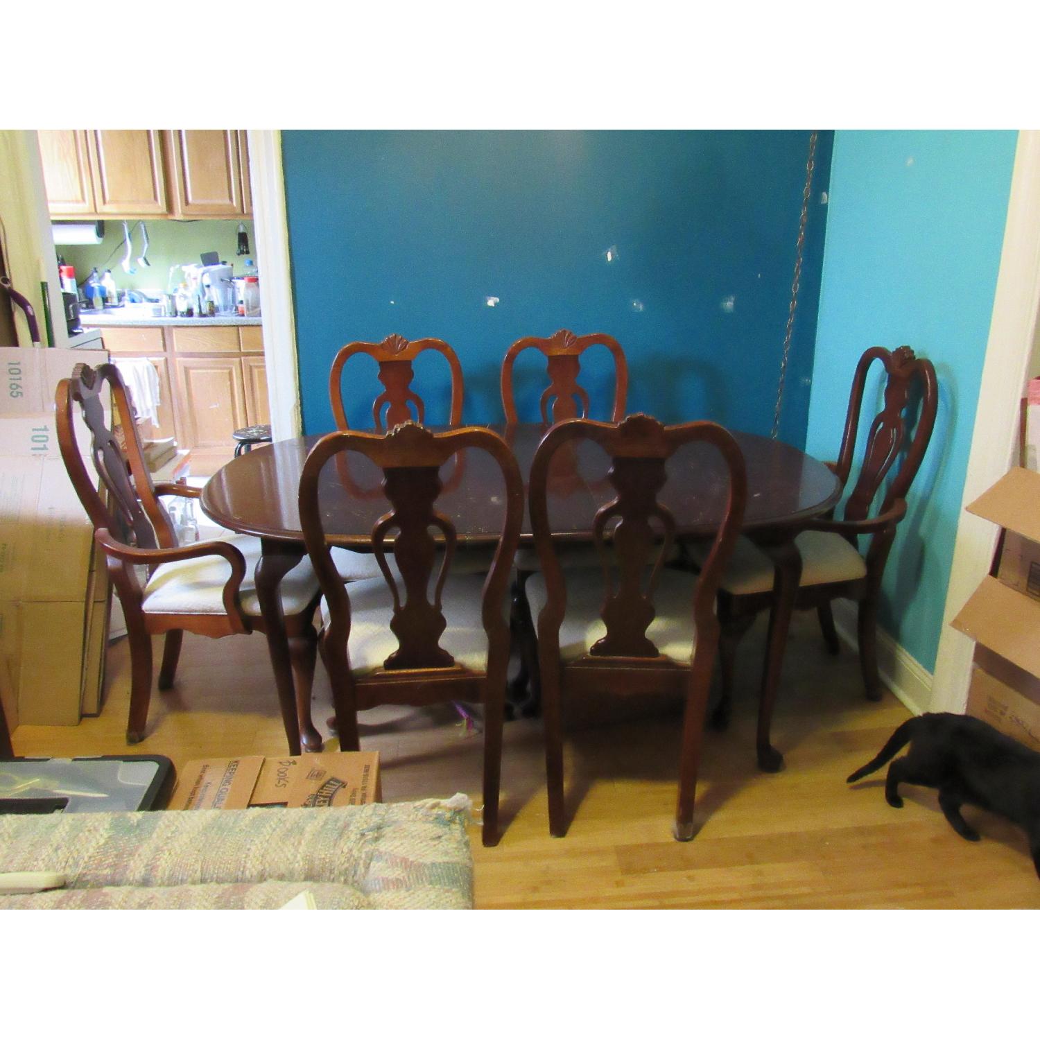 Wooden Dining Room Table w/ 6 Chairs - image-5