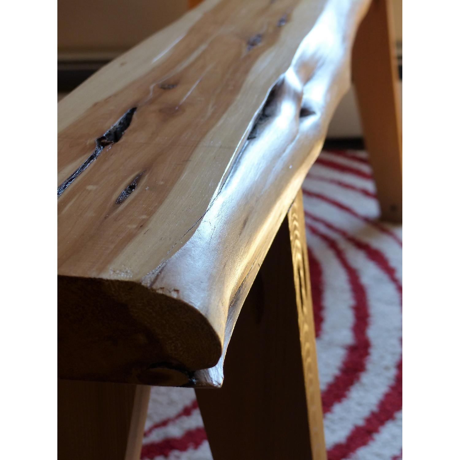 Handmade Wooden Table w/ 2 Benches - image-3