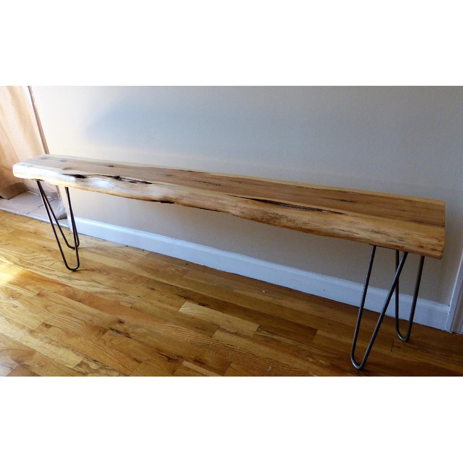 Handmade Wooden Table w/ 2 Benches - image-5