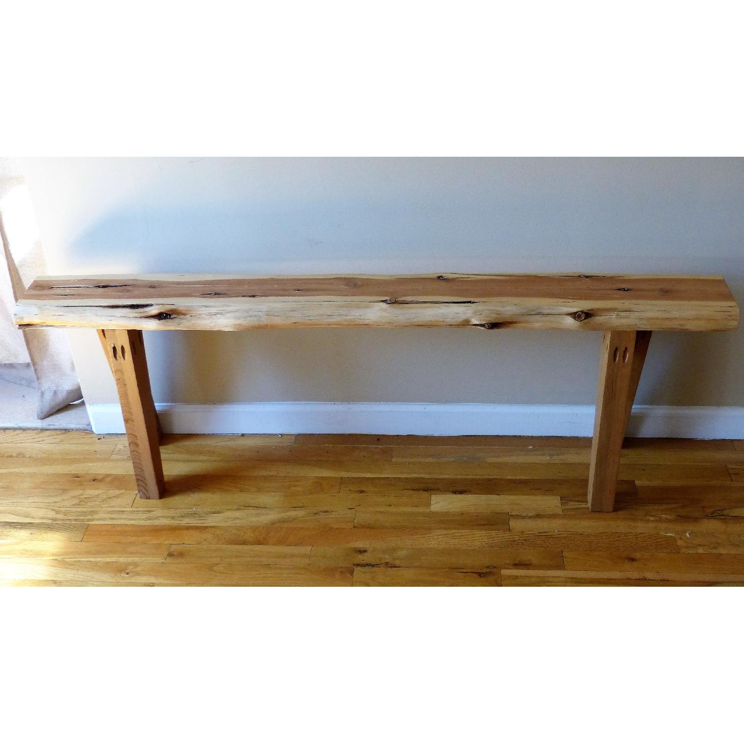 Handmade Wooden Table w/ 2 Benches - image-6