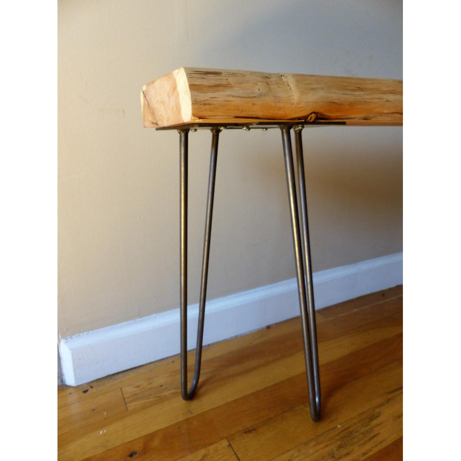 Handmade Wooden Table w/ 2 Benches - image-7