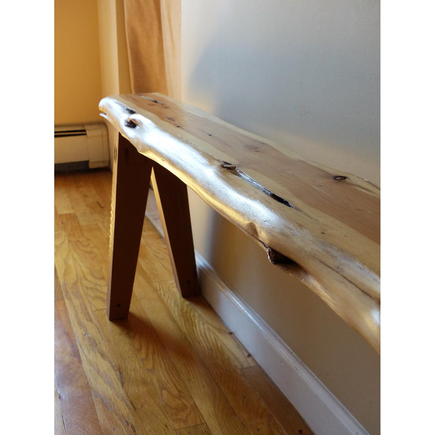 Handmade Wooden Table w/ 2 Benches - image-8