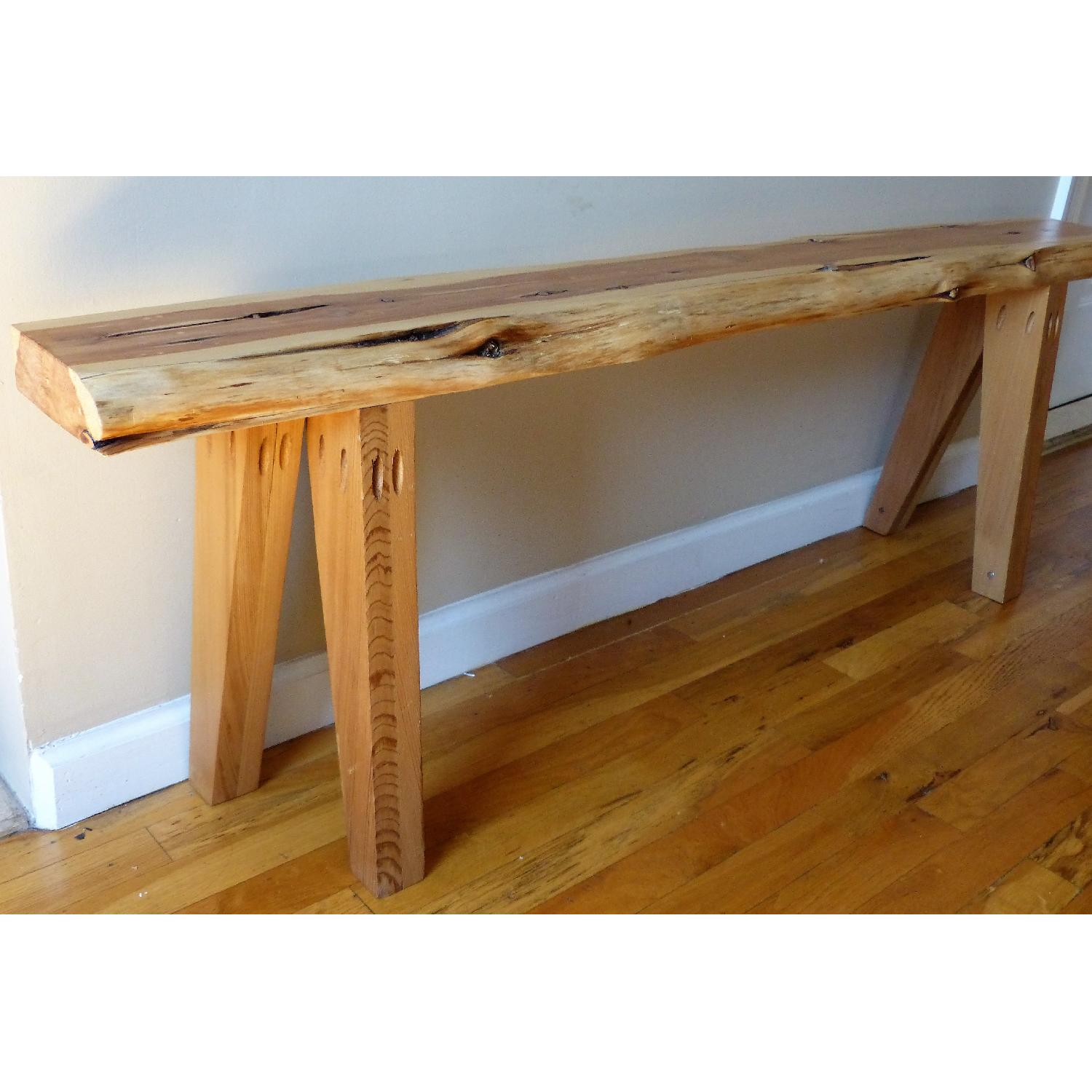 Handmade Wooden Table w/ 2 Benches - image-15