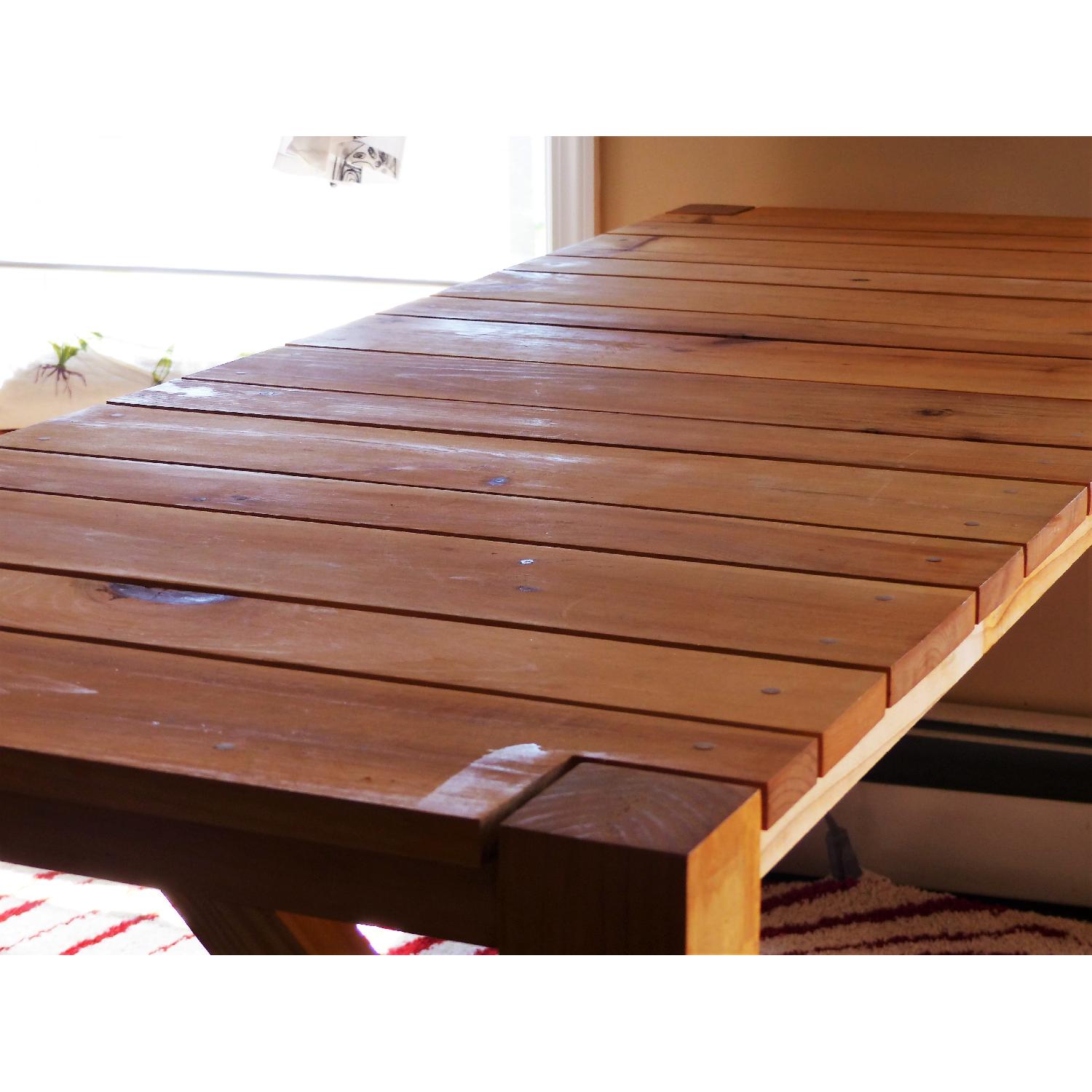 Handmade Wooden Table w/ 2 Benches - image-16