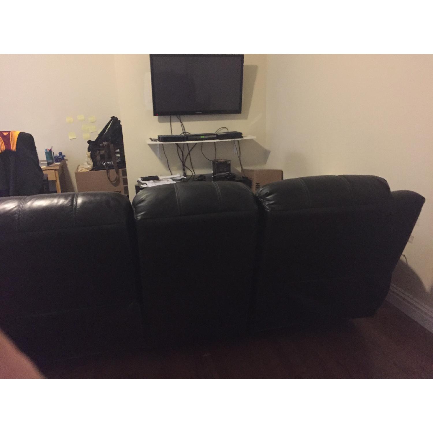 Raymour and Flanigan Black Bryant Reclining Sofa - image-2