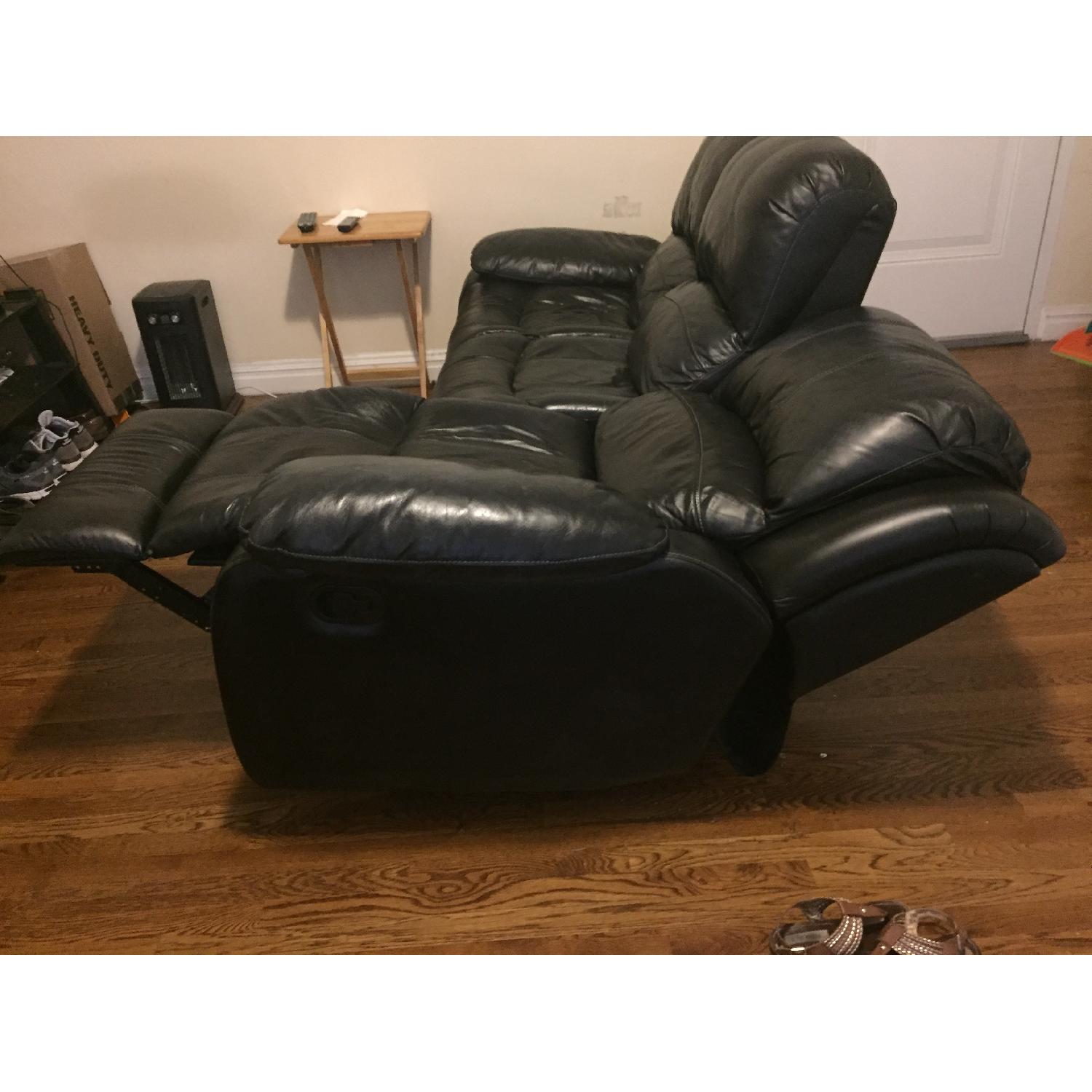 Raymour and Flanigan Black Bryant Reclining Sofa - image-5