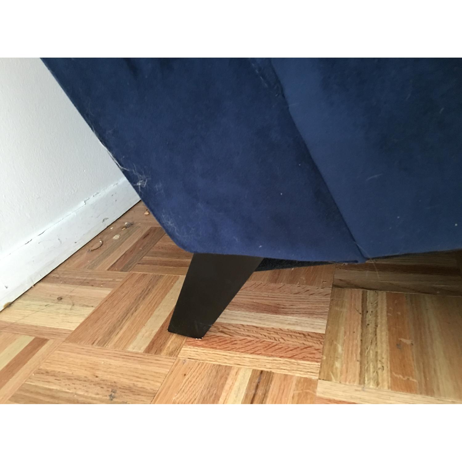 Royal Blue Velvet Chaise Lounge - image-2