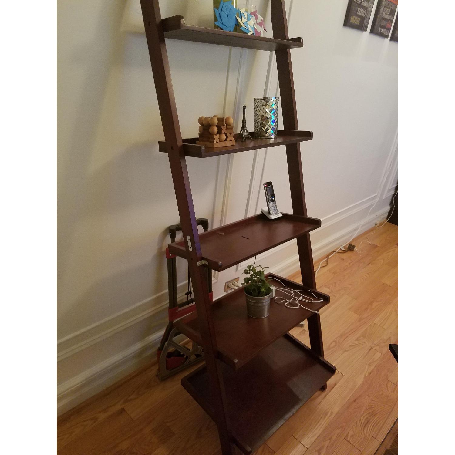 Walnut Five Tier Ladder Shelf - image-3