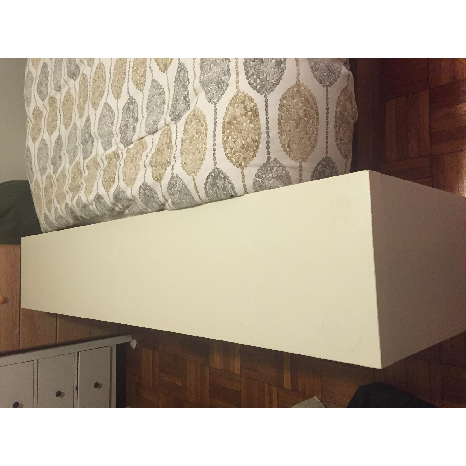 Ikea White Long Table w/ Wheels - image-4