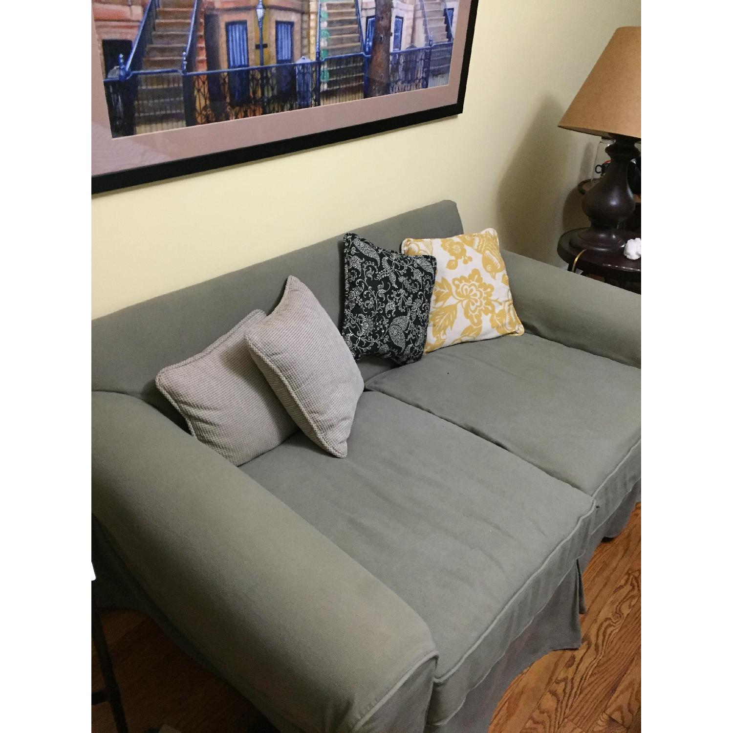 Pottery Barn Comfort Roll Arm Slipcovered Loveseat - image-3