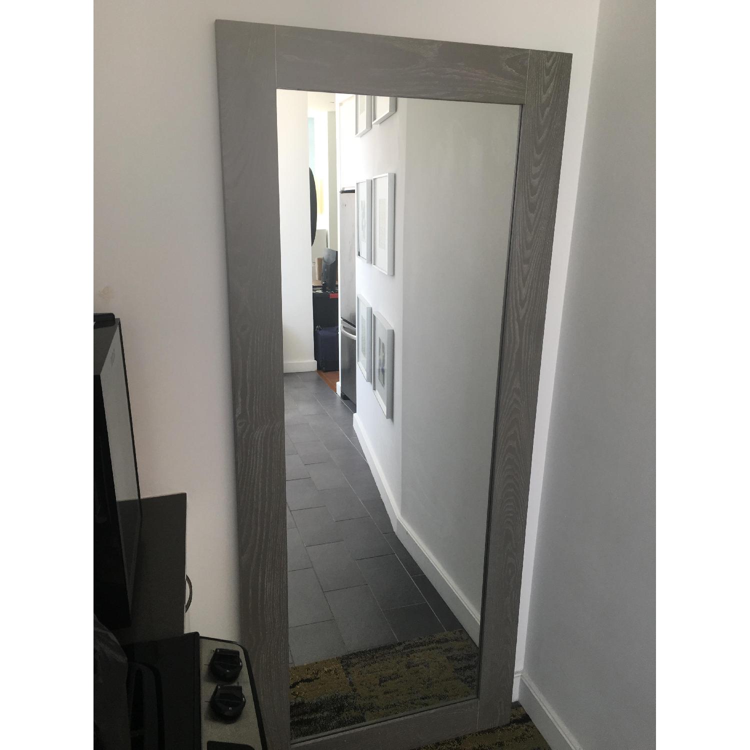 CB2 Grey Wood Floor Mirror - image-1