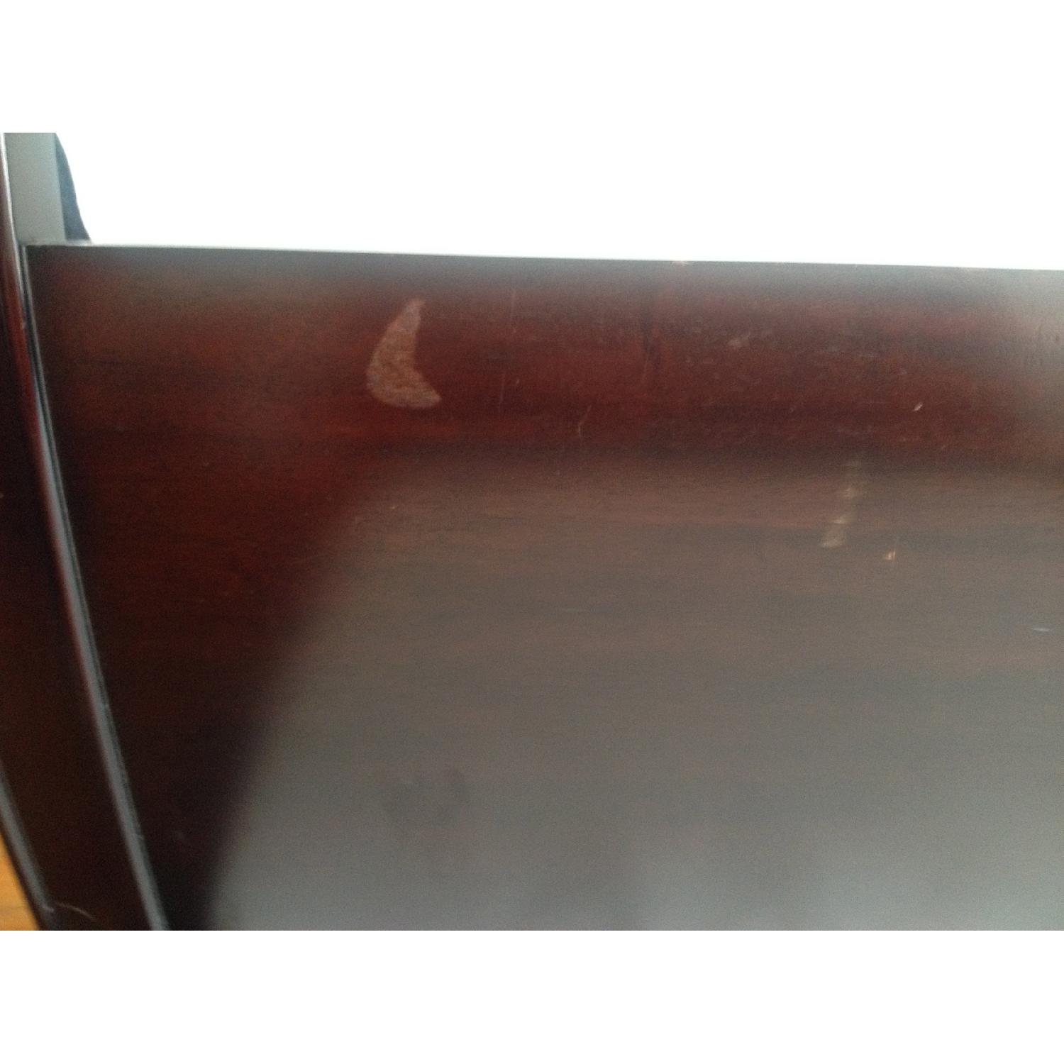 Crate & Barrel Dark Brown Wood Queen Size Bed Frame - image-7