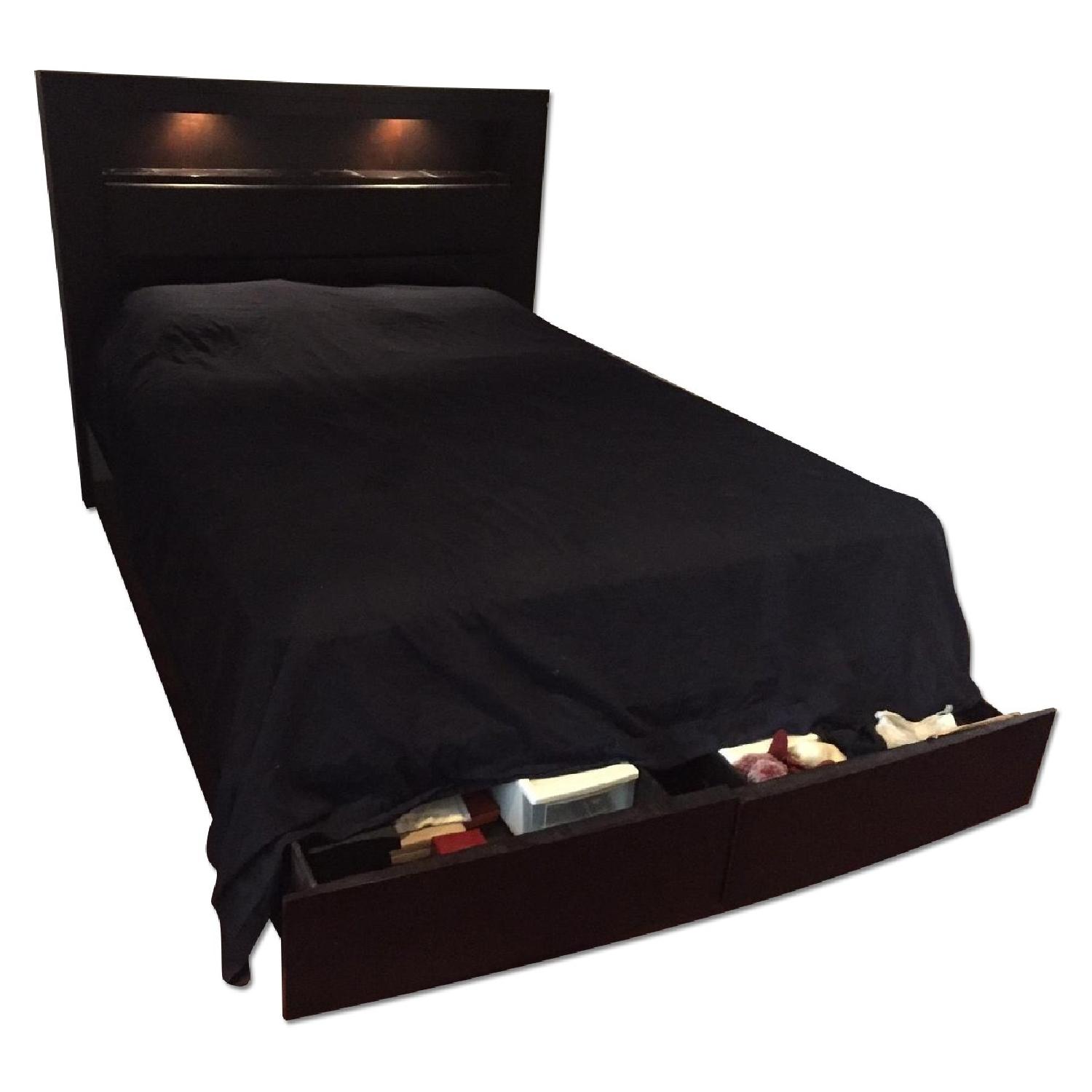 Queen Size Storage Platform Bed Frame - image-0