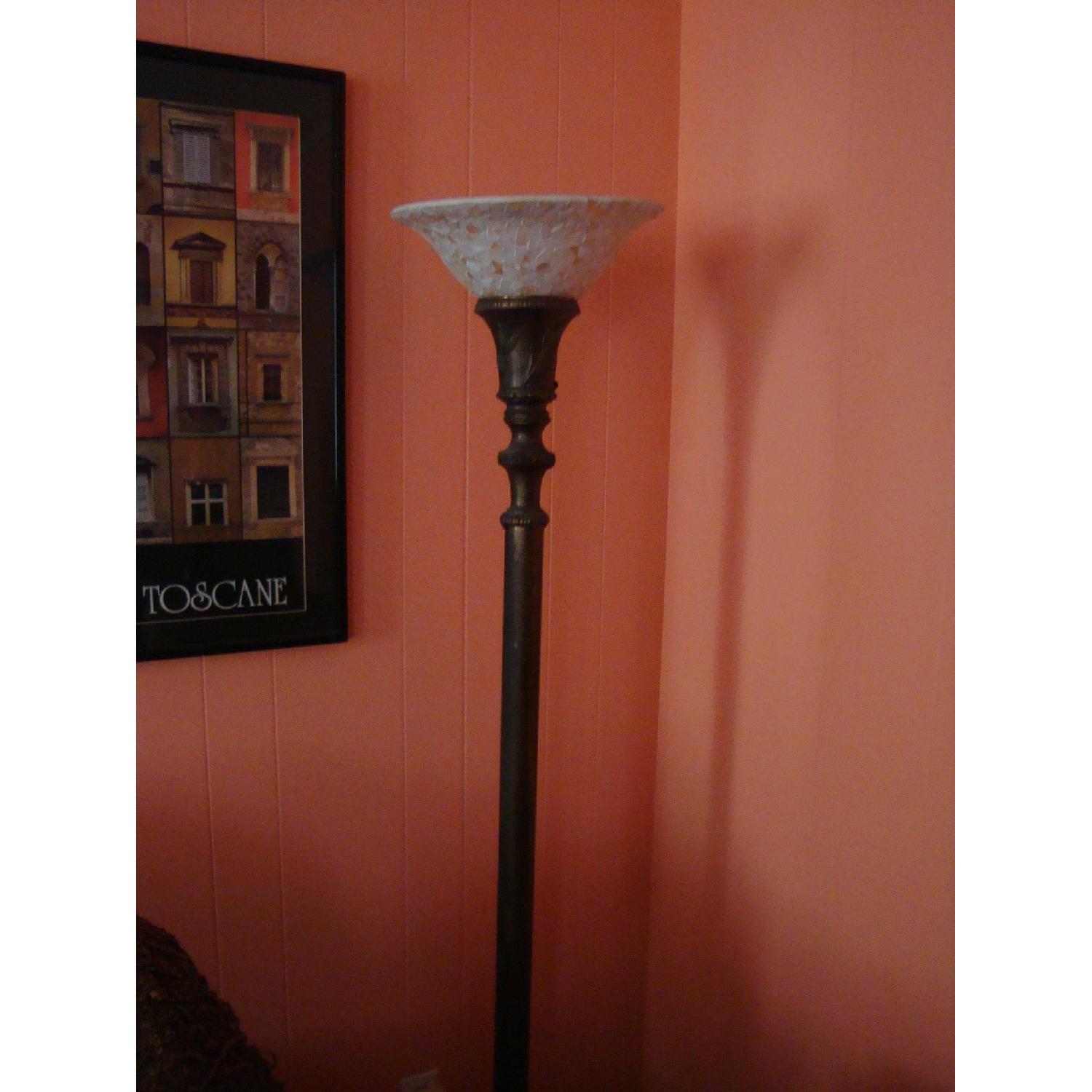 Antique Brass Floor Lamp - image-1