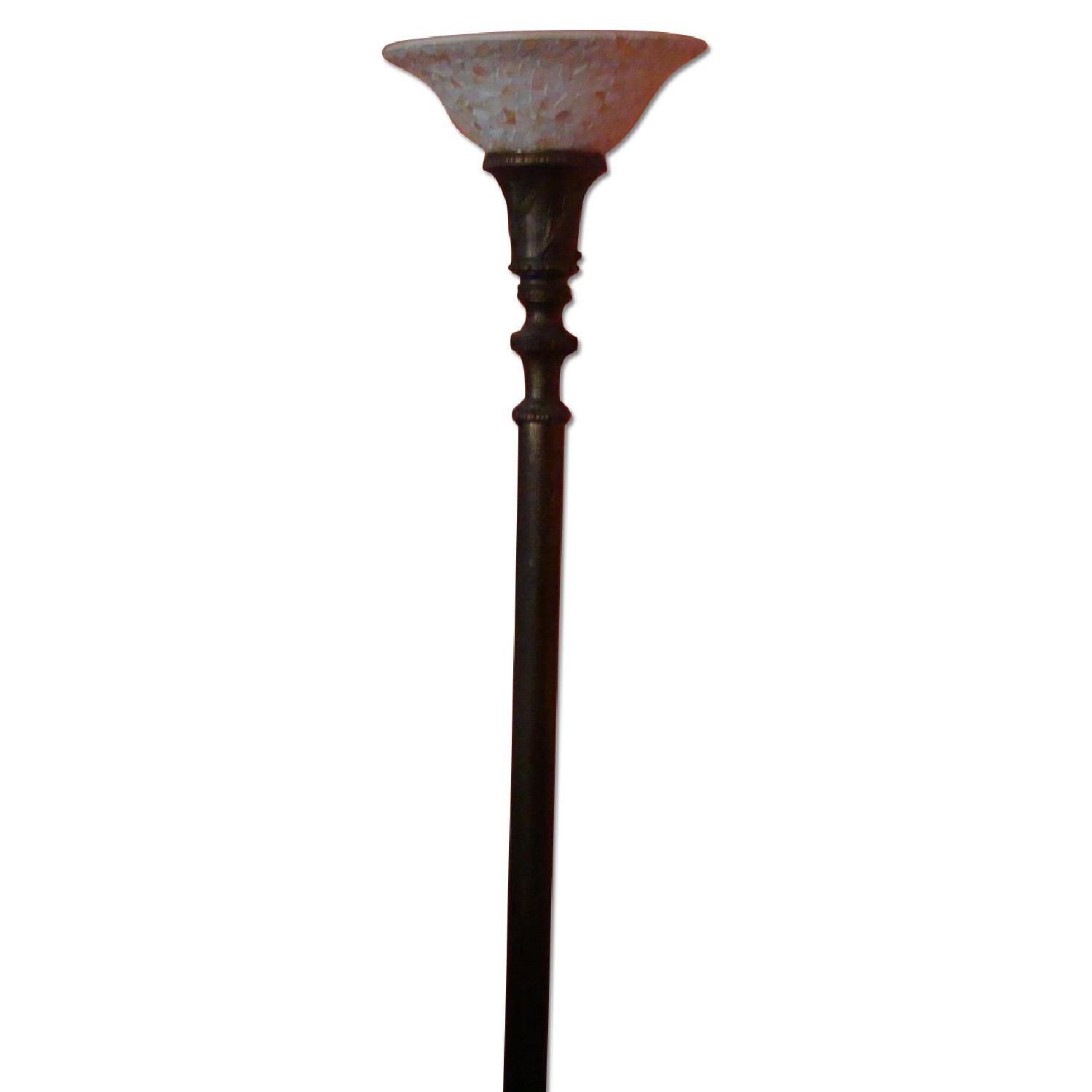 Antique Brass Floor Lamp - image-0