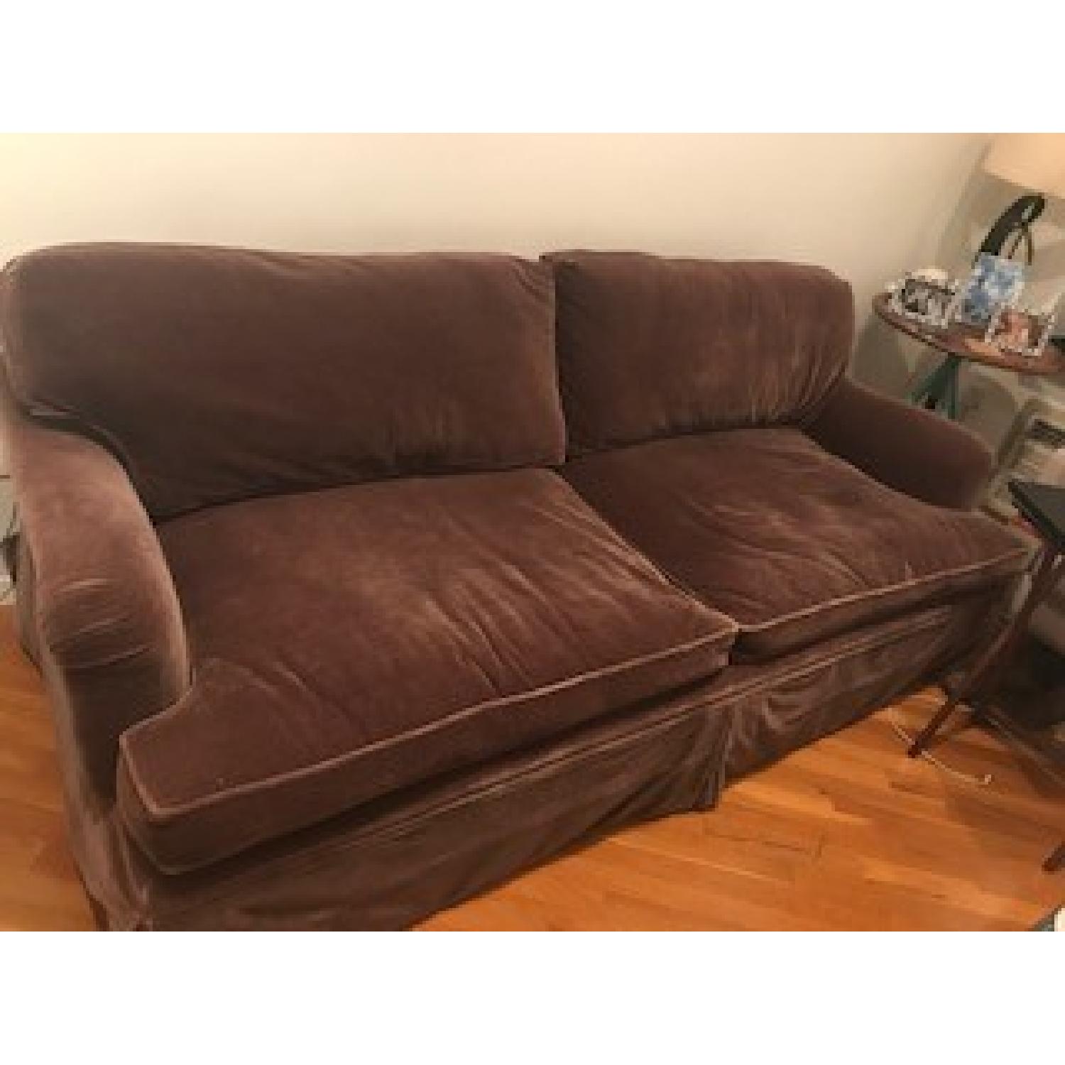 Aubergine/Dark Brown Mohair Sofa - image-2