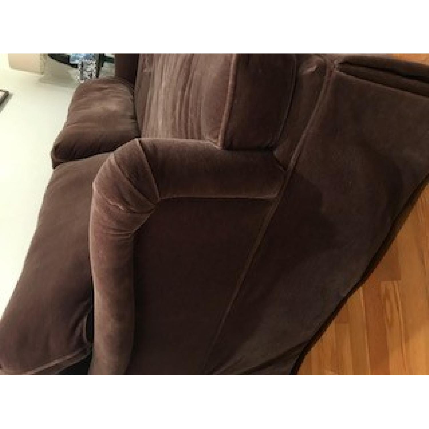 Aubergine/Dark Brown Mohair Sofa - image-3