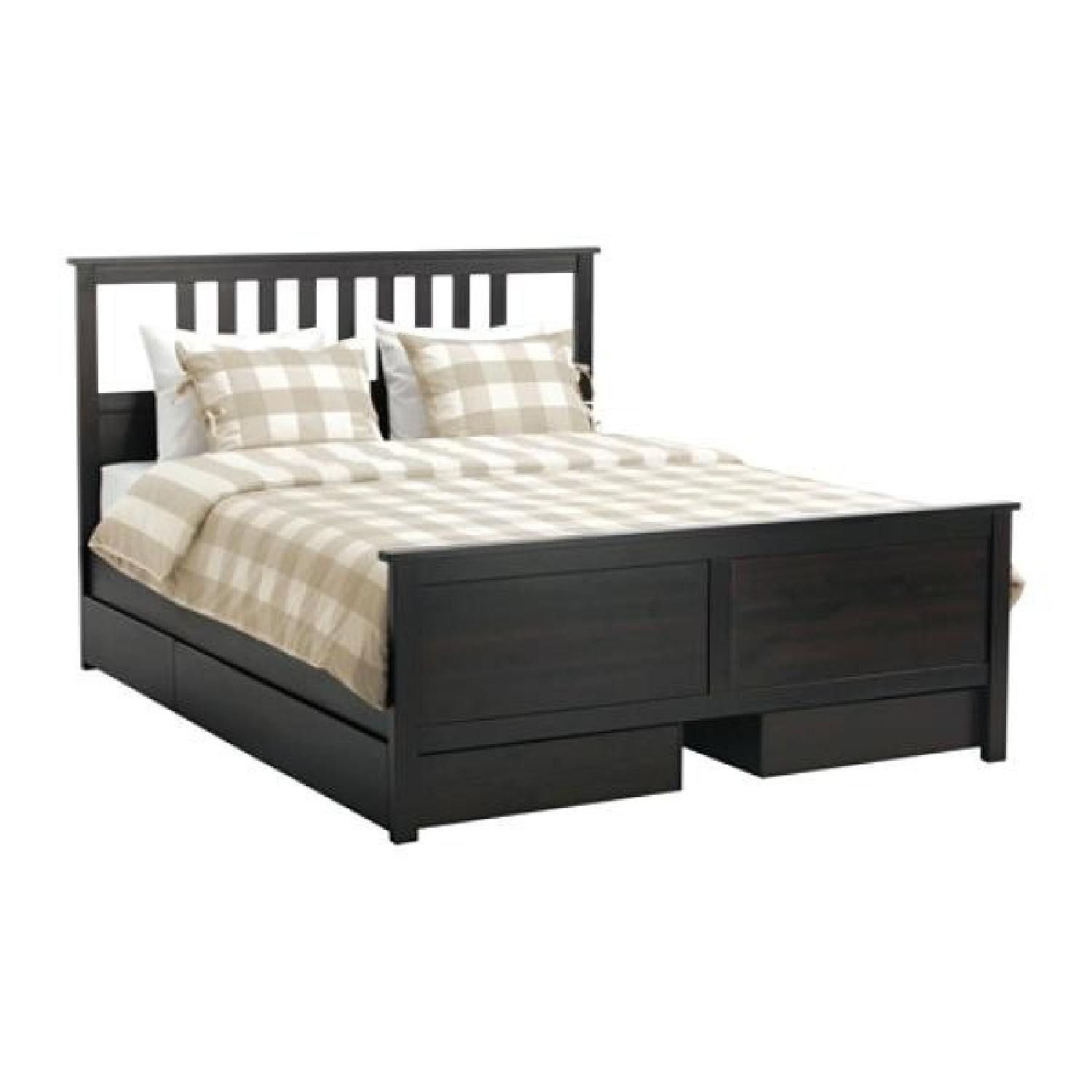 Ikea Hemnes Bed Frame w/ 4 Storage Boxes AptDeco