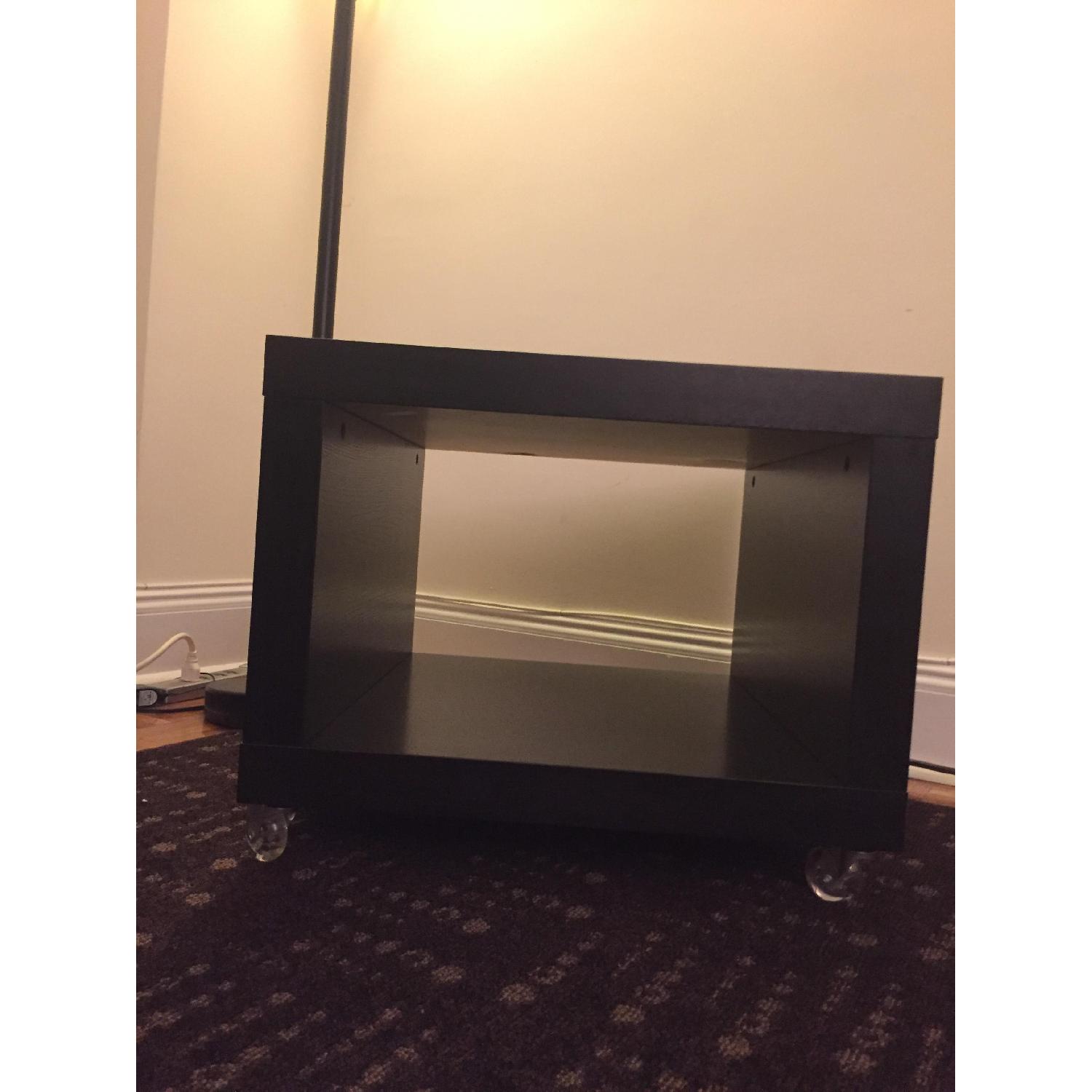 Ikea Wood Square Side Tables w/ Wheels - image-2