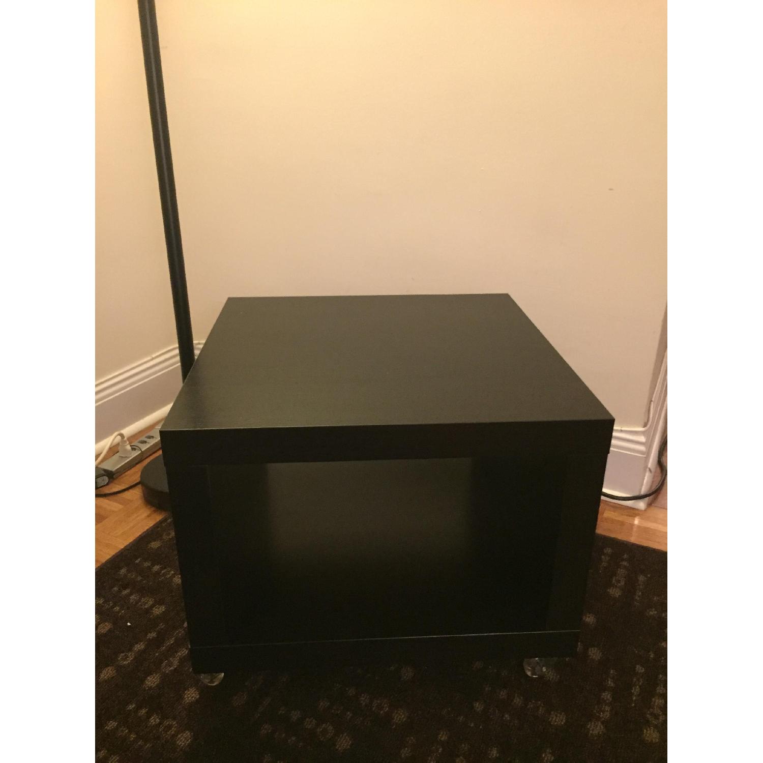 Ikea Wood Square Side Tables w/ Wheels - image-3