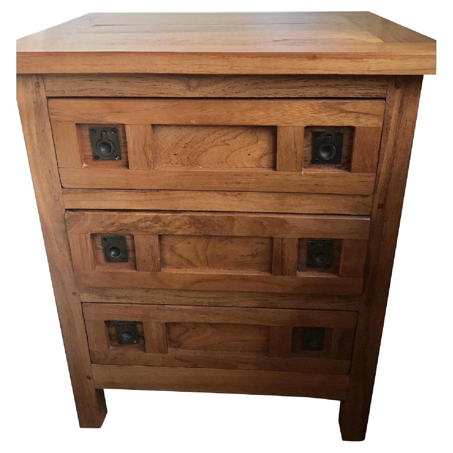 Javanese Custom Made Elm Wood Nightstand - AptDeco
