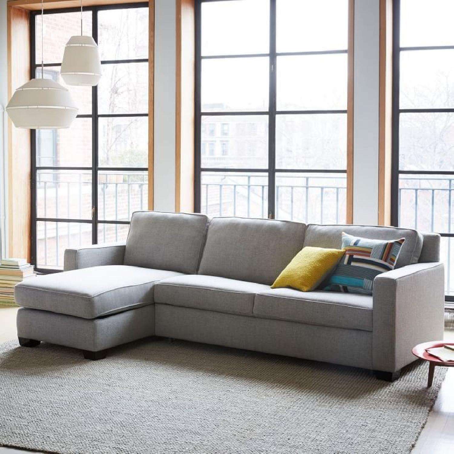 West Elm Henry 3 Piece Sleeper Sectional Sofa w/ Storage - image-1
