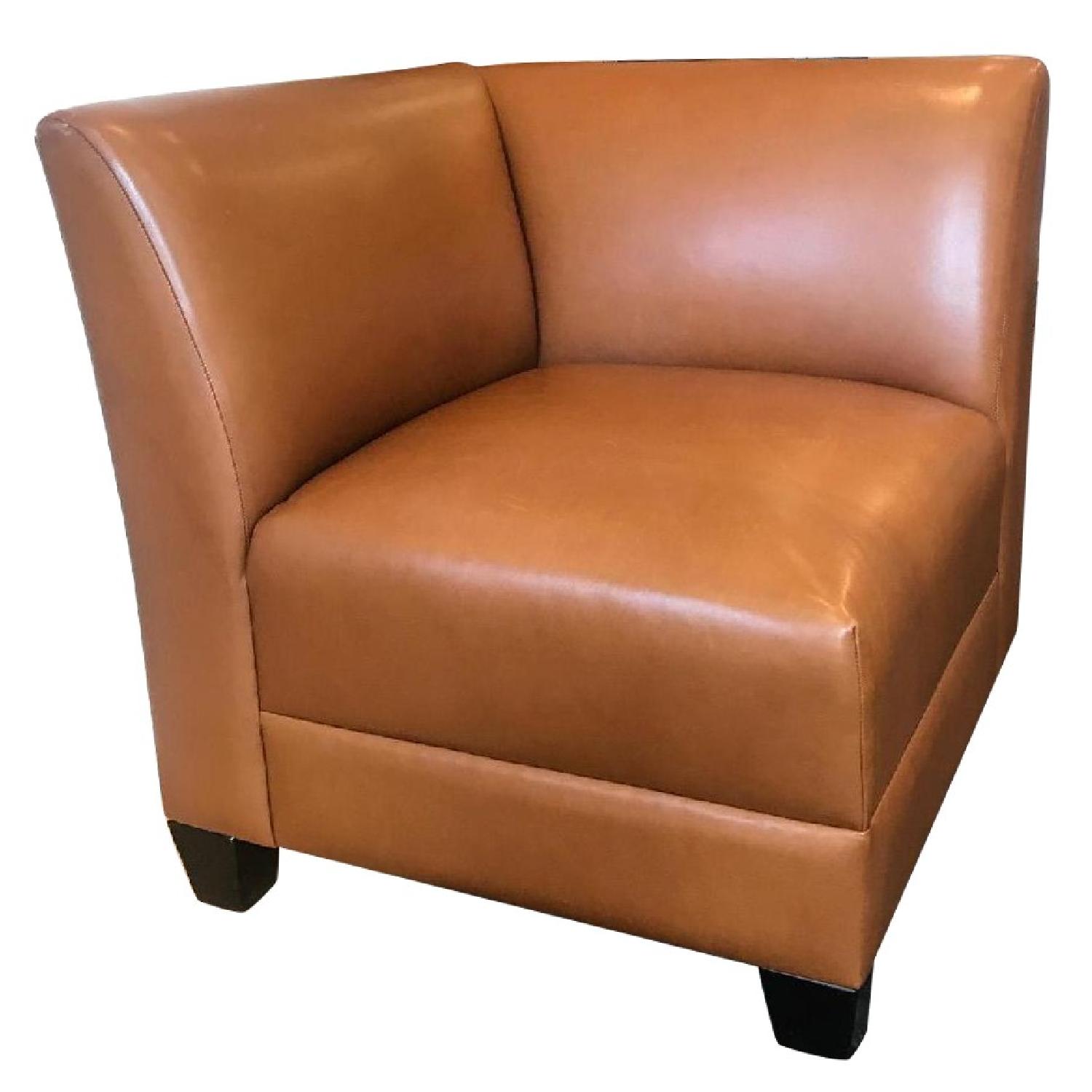 Custom Leather Corner Chair AptDeco