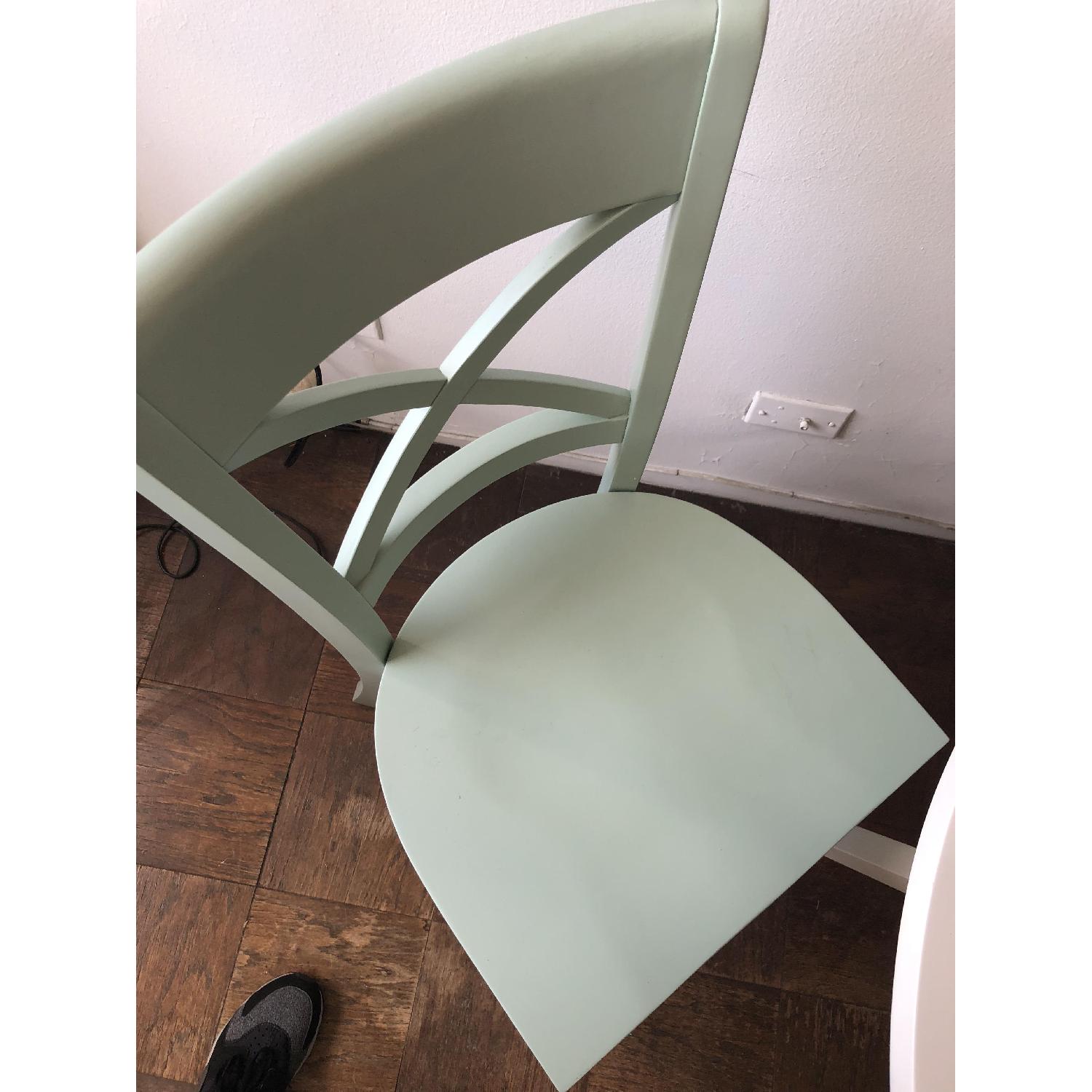 Crate & Barrel Vintner Mint Green Wood Dining Chair - image-4