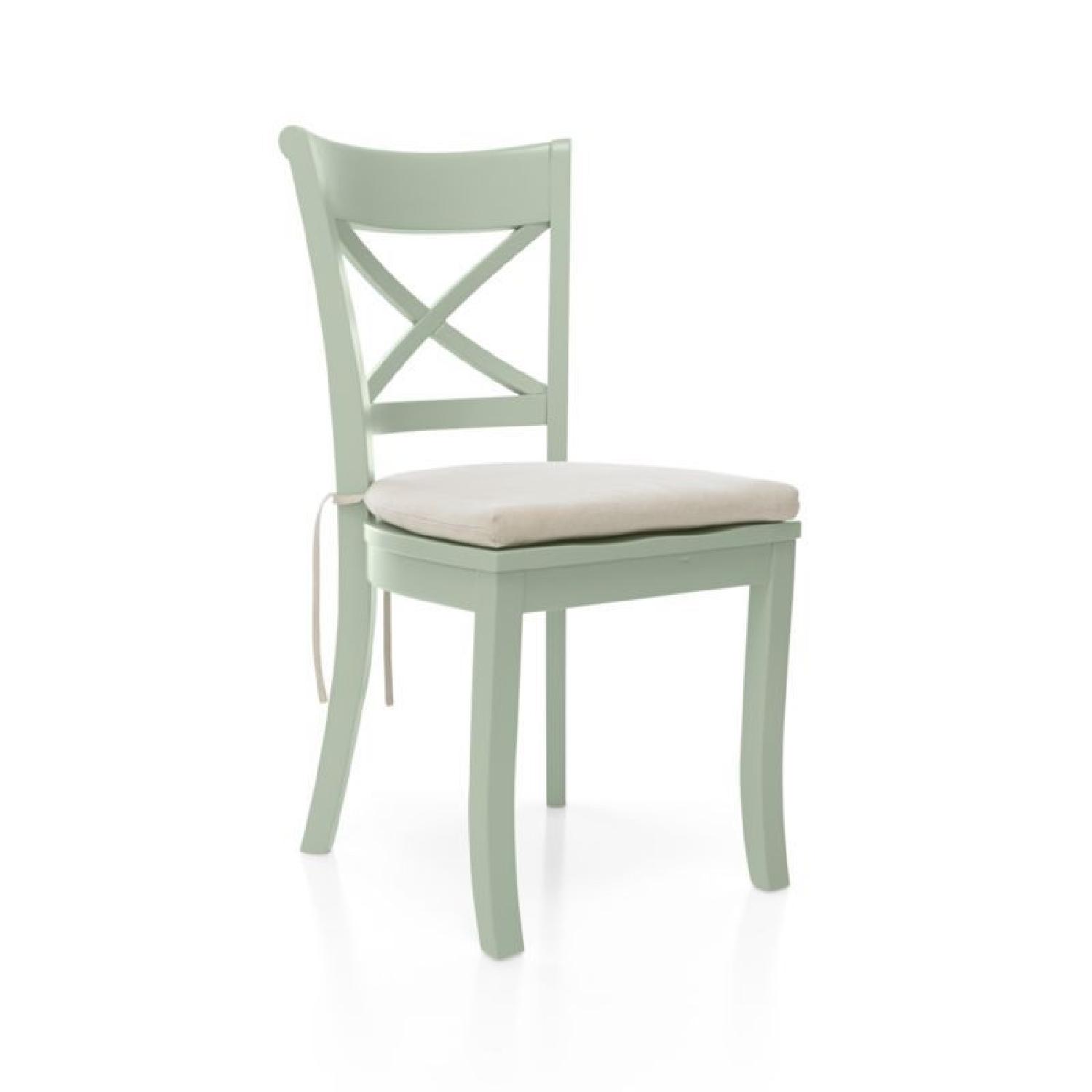Crate & Barrel Vintner Mint Green Wood Dining Chair - image-5
