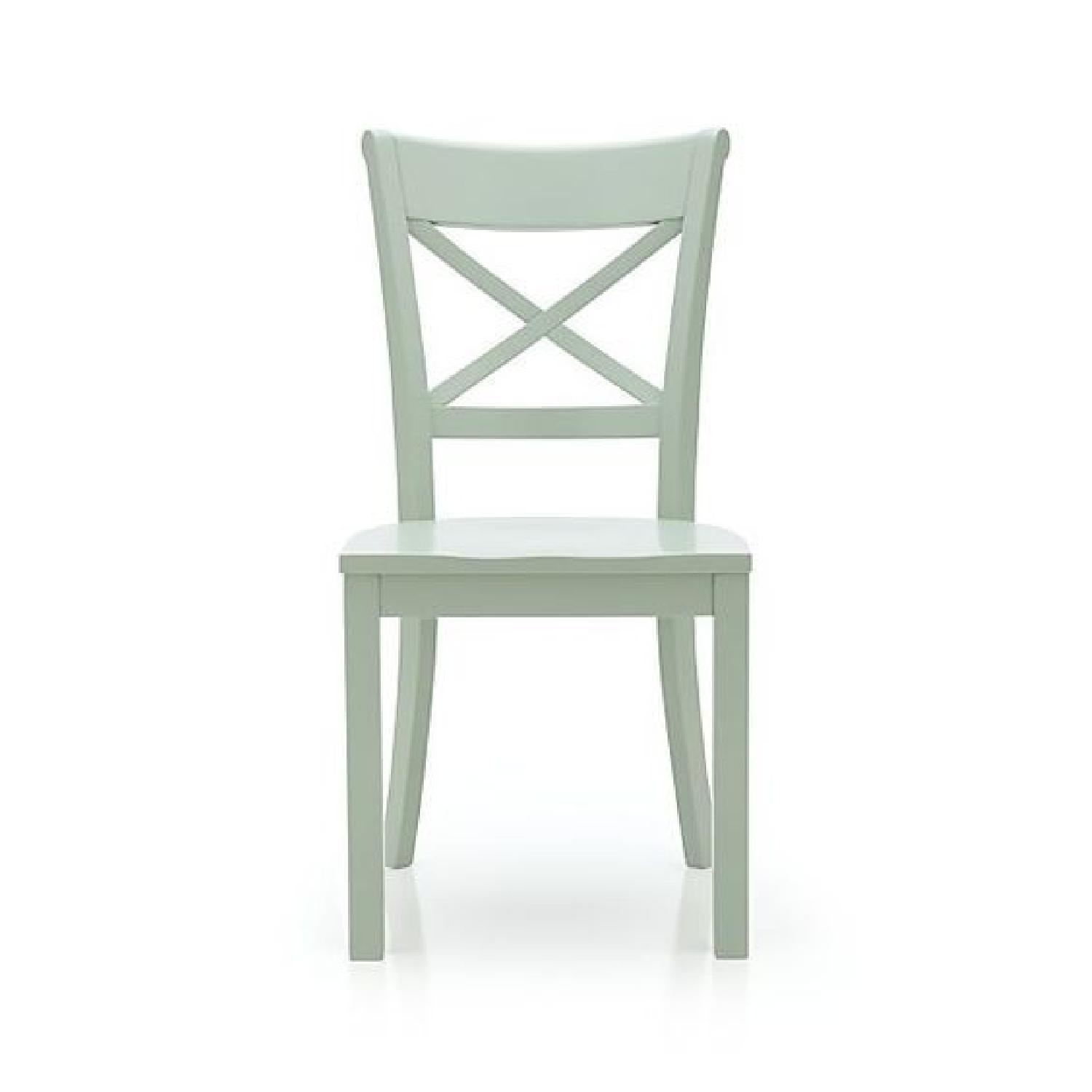 Crate & Barrel Vintner Mint Green Wood Dining Chair - image-0