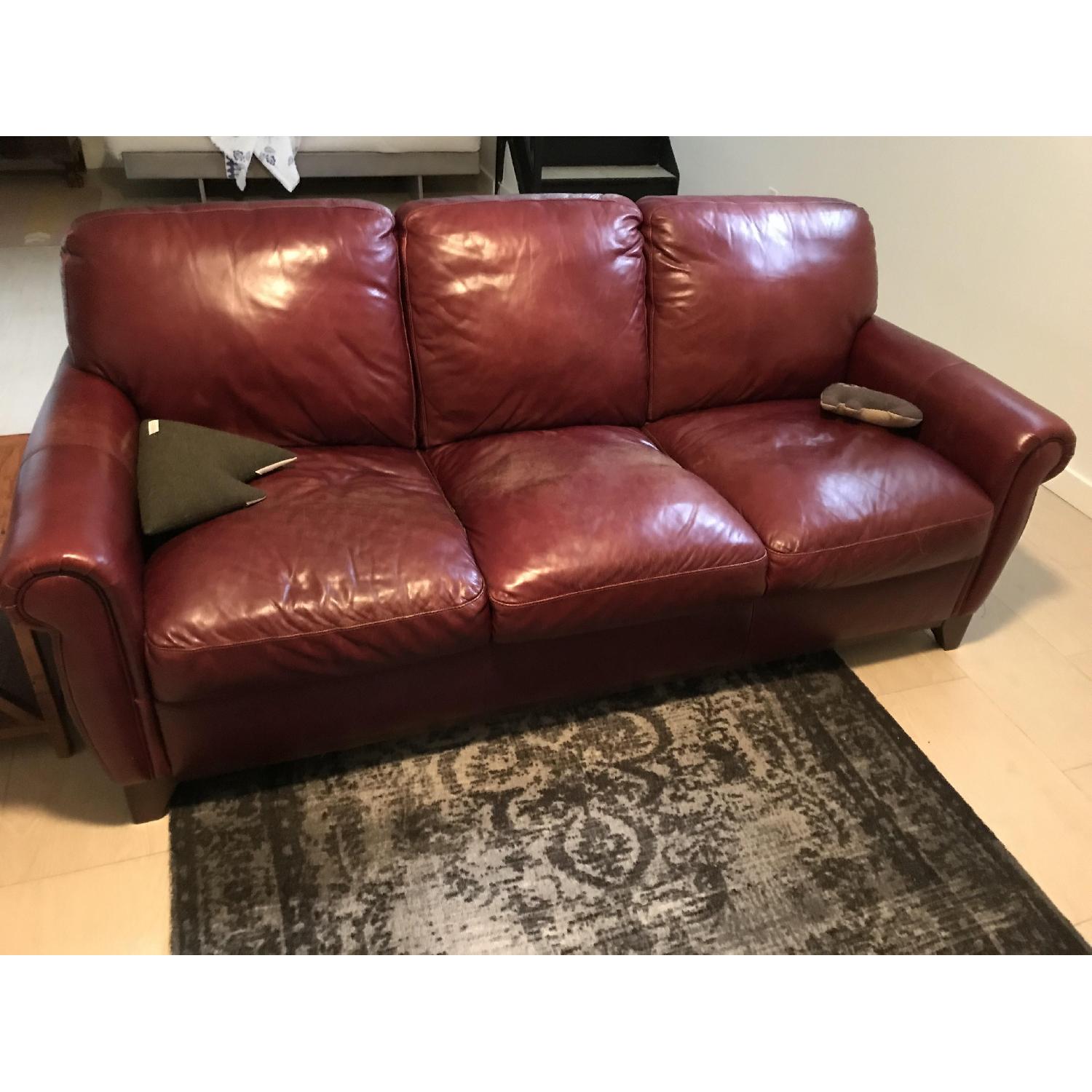 Raymour Flanigan Jackson Dark Brown Leather Sofa Aptdeco