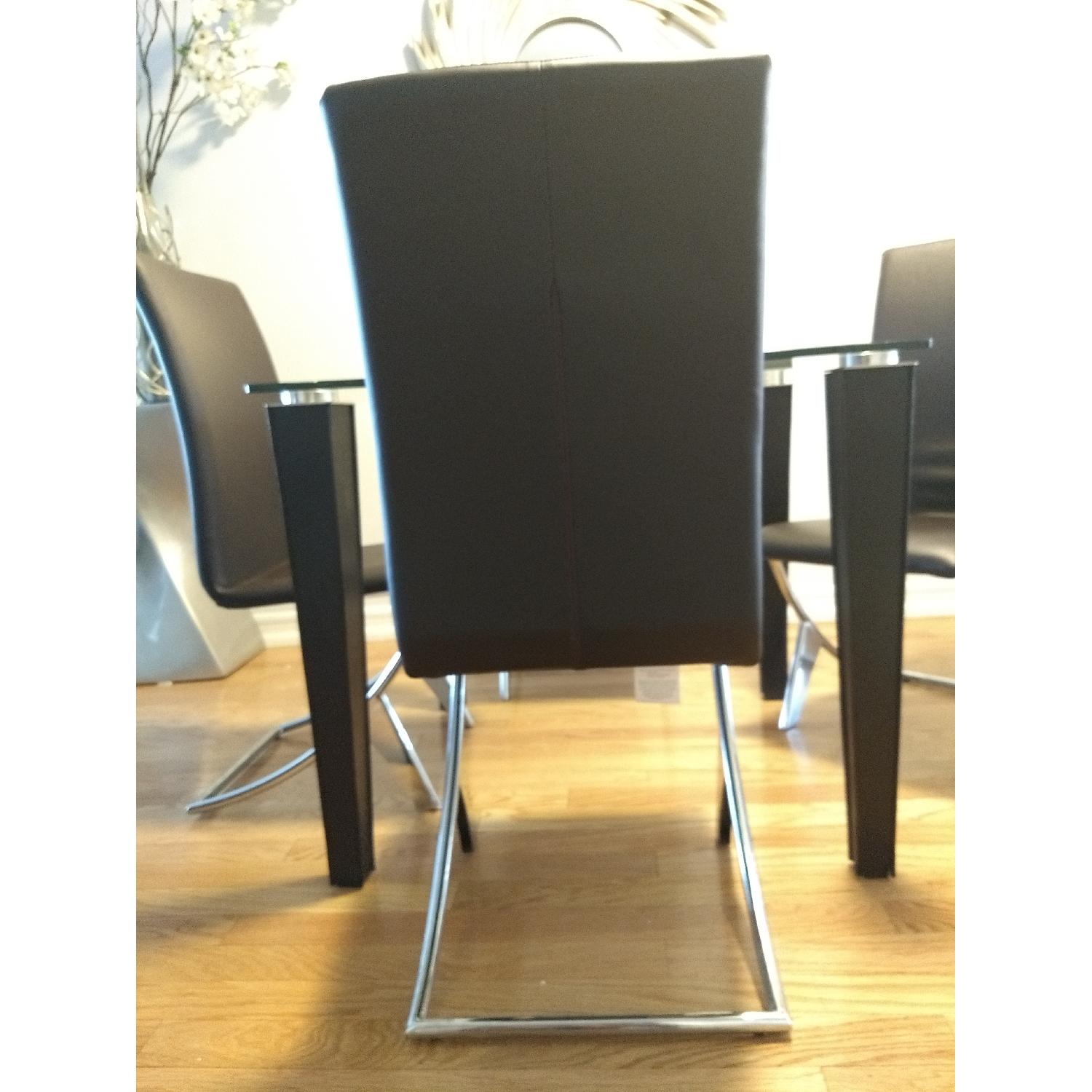 Wade Logan Square Glass Dining Table w/ 4 Chairs - image-1