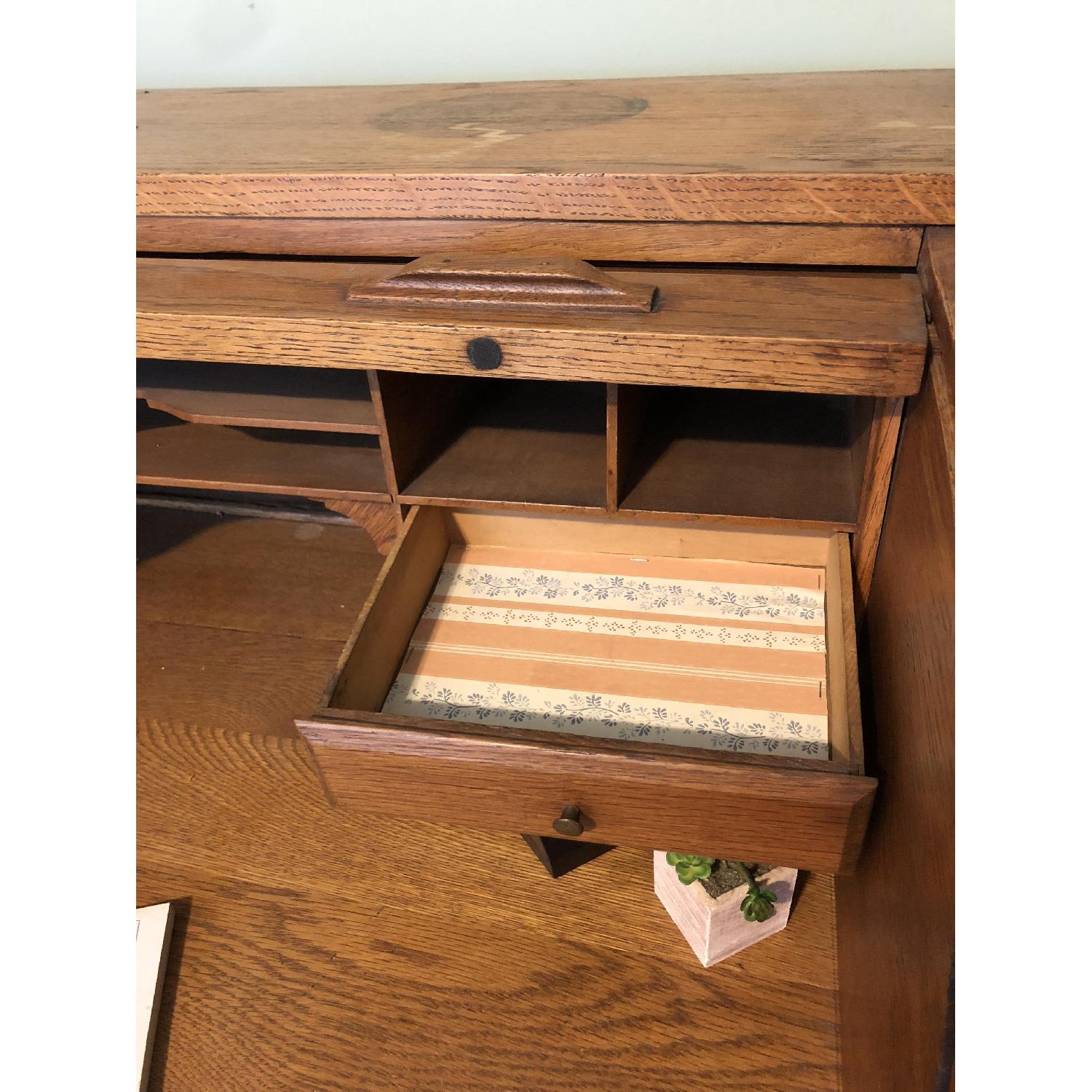 Sikes Chair Company Antique Roll-Top Desk & Chair - image-3