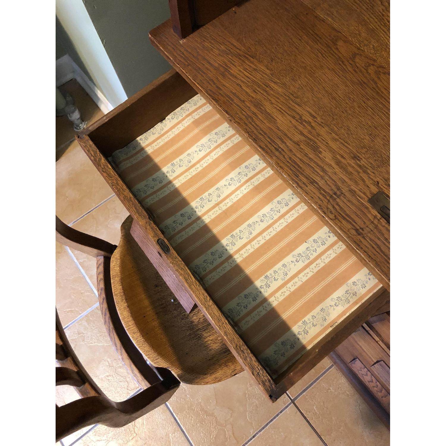 Sikes Chair Company Antique Roll-Top Desk & Chair - image-4