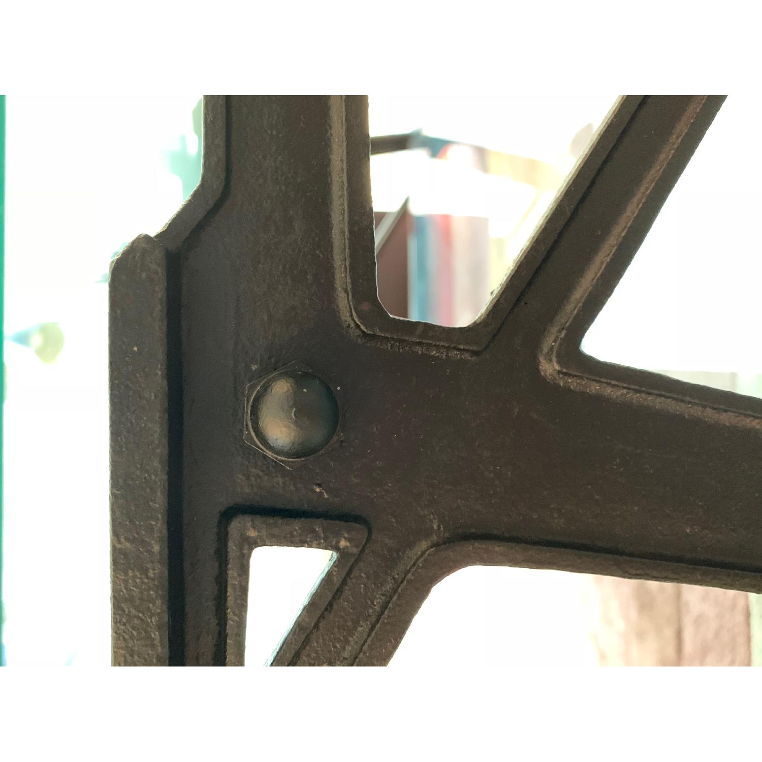 Pottery Barn Iron & Glass Coffee Table w/ Glass Shelf AptDeco