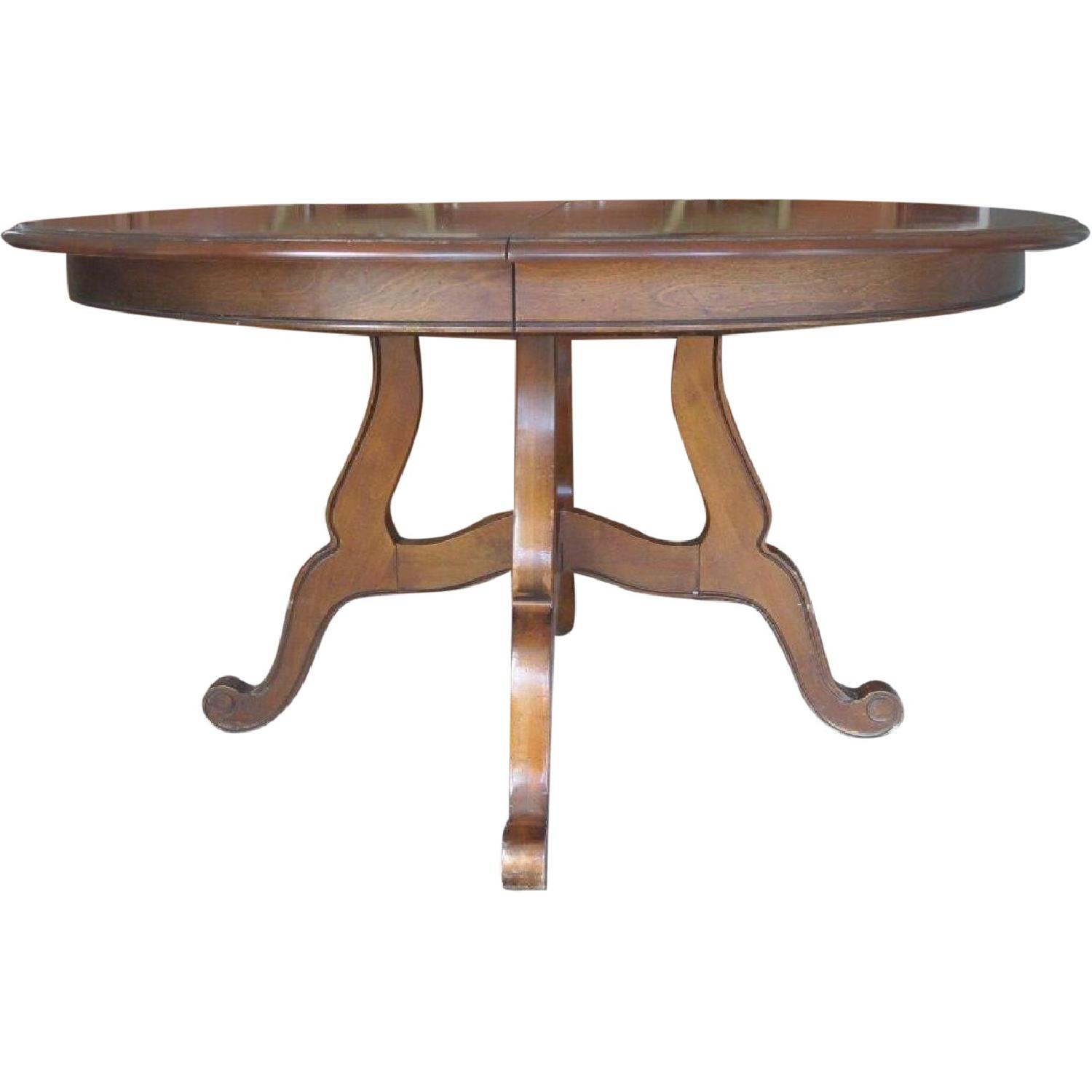 Ethan Allen Cherry Expandable Dining Table AptDeco